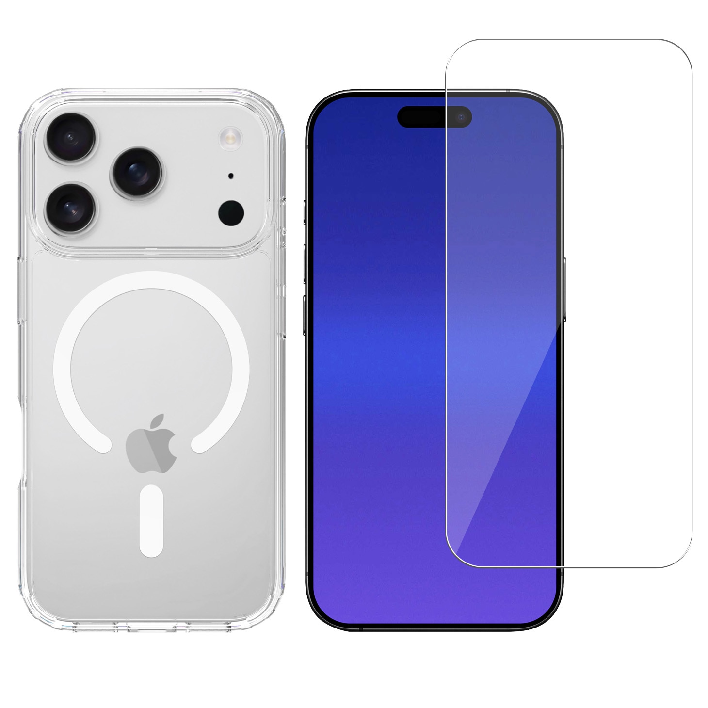 iPhone 17 Pro Max Kit Hybrid-Hülle MagSafe und Displayschutz Glas