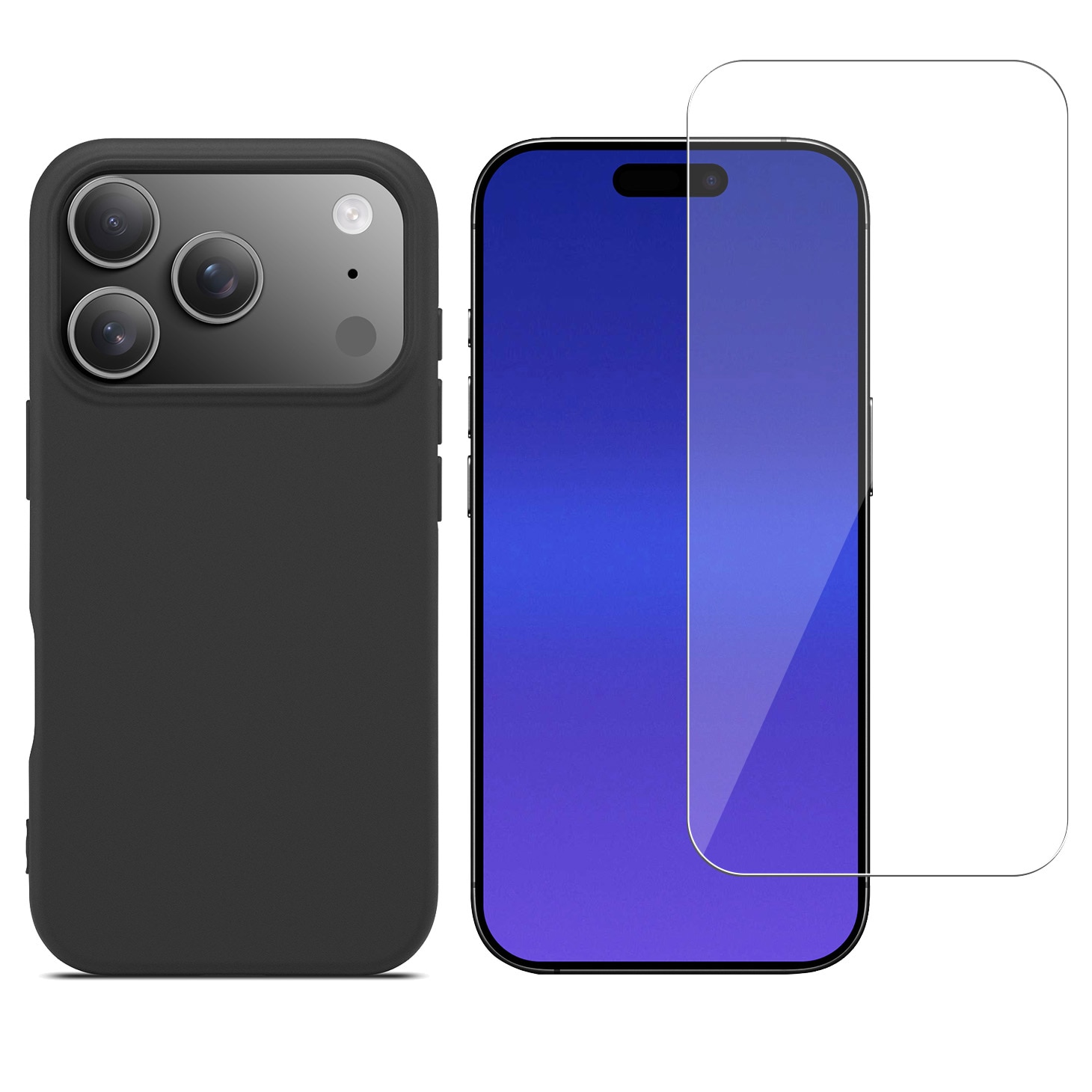 iPhone 17 Pro Max Kit TPU-Hülle MagSafe und Displayschutz aus Glas Schwarz