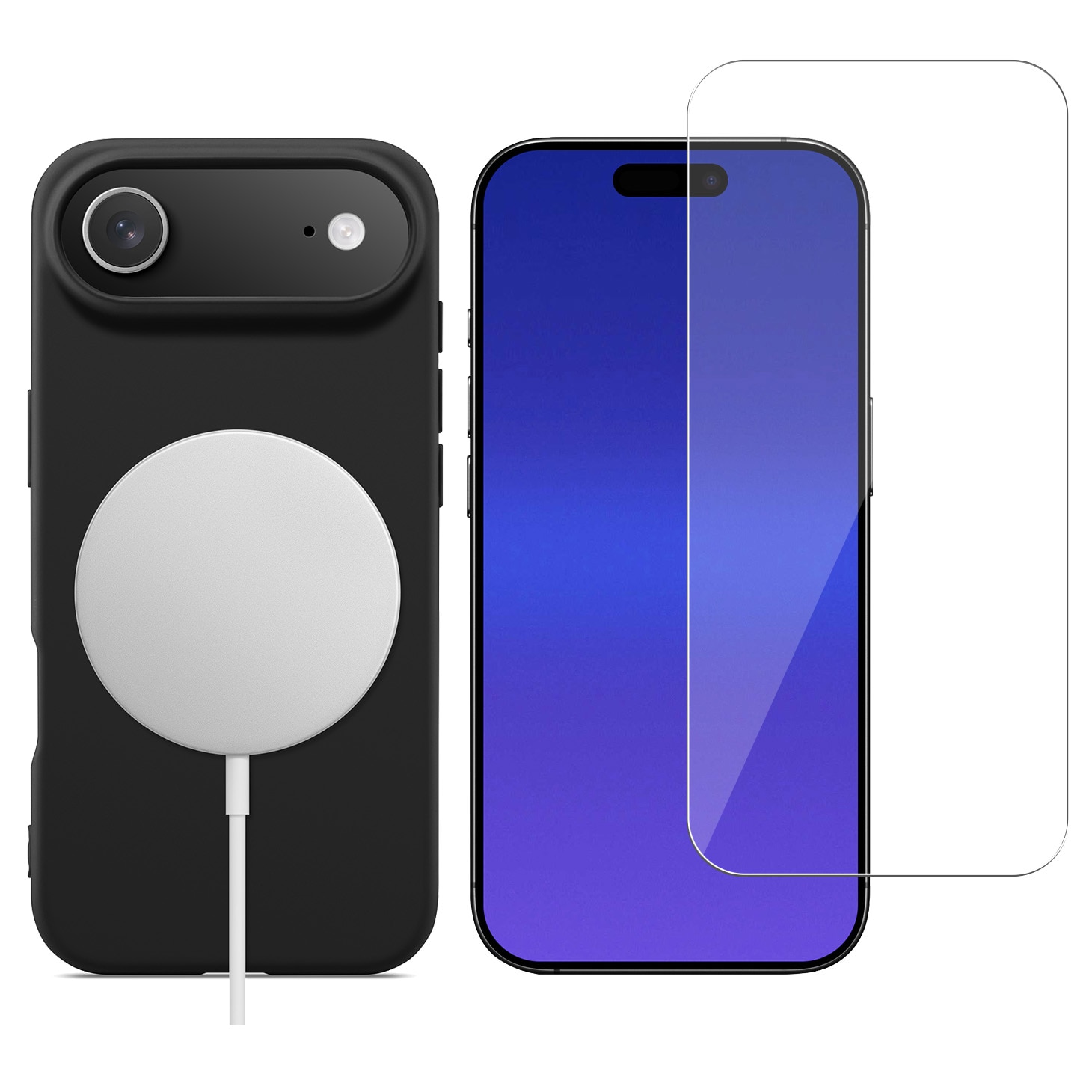 iPhone Air Kit TPU-Hülle MagSafe und Displayschutz aus Glas Schwarz