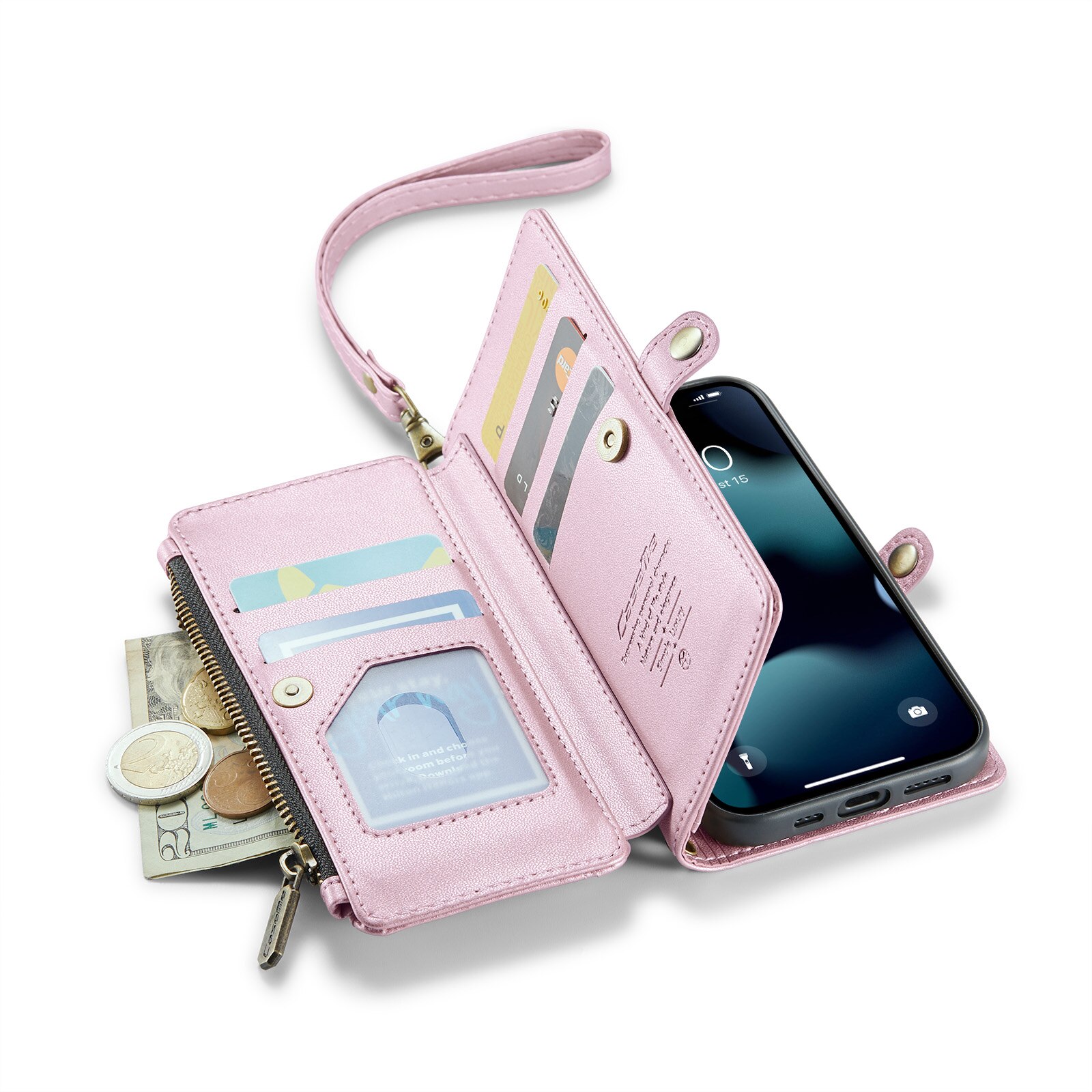 Brieftasche Hülle iPhone 13 Pro rosa