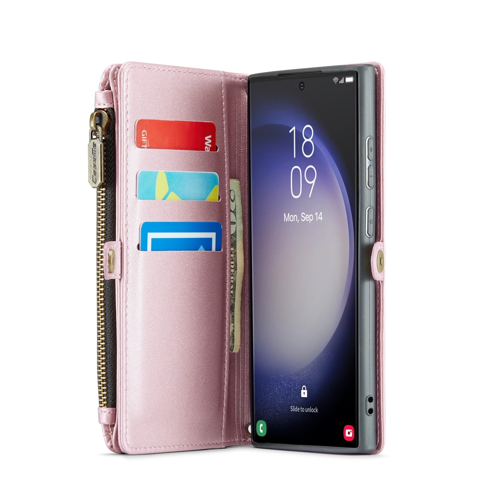Brieftasche Hülle Samsung Galaxy S23 Ultra rosa
