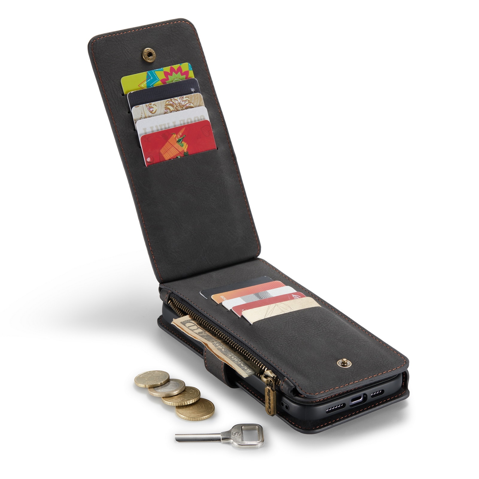 Multi-slot Flipcase iPhone 13 Pro Max Grau