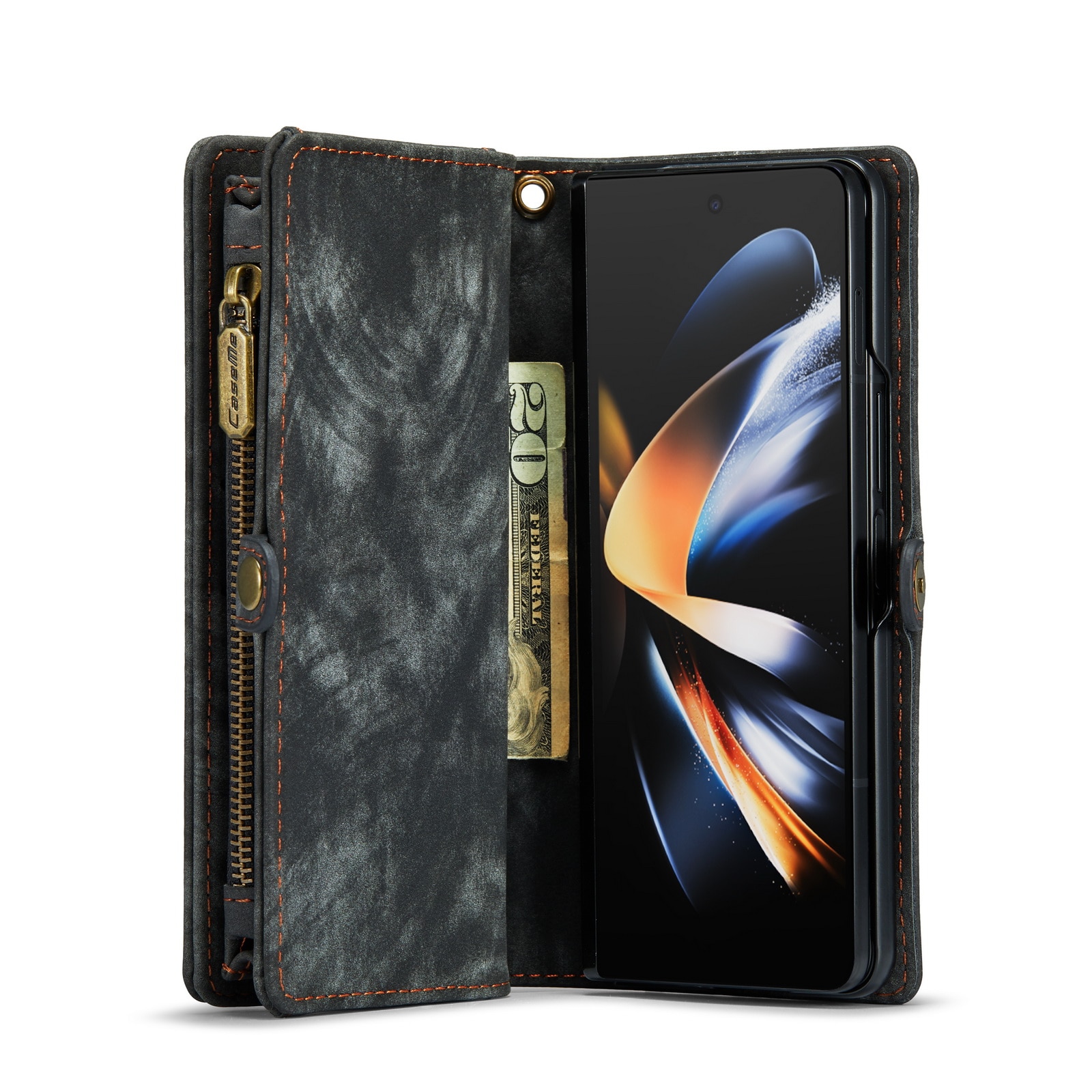 Multi-slot Portemonnaie-Hülle Samsung Galaxy Z Fold 4 Grau