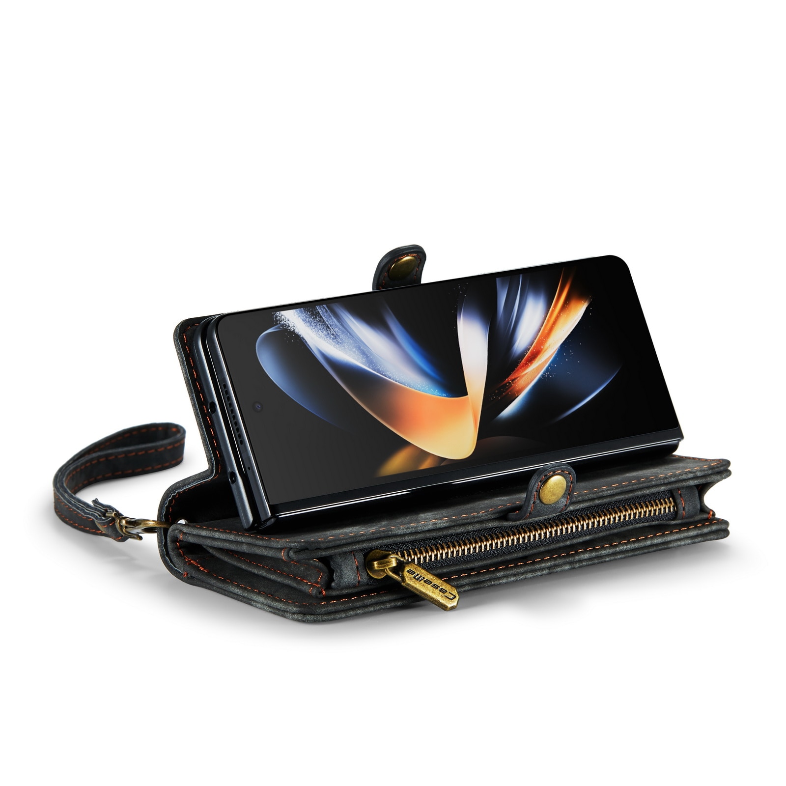 Multi-slot Portemonnaie-Hülle Samsung Galaxy Z Fold 4 Grau