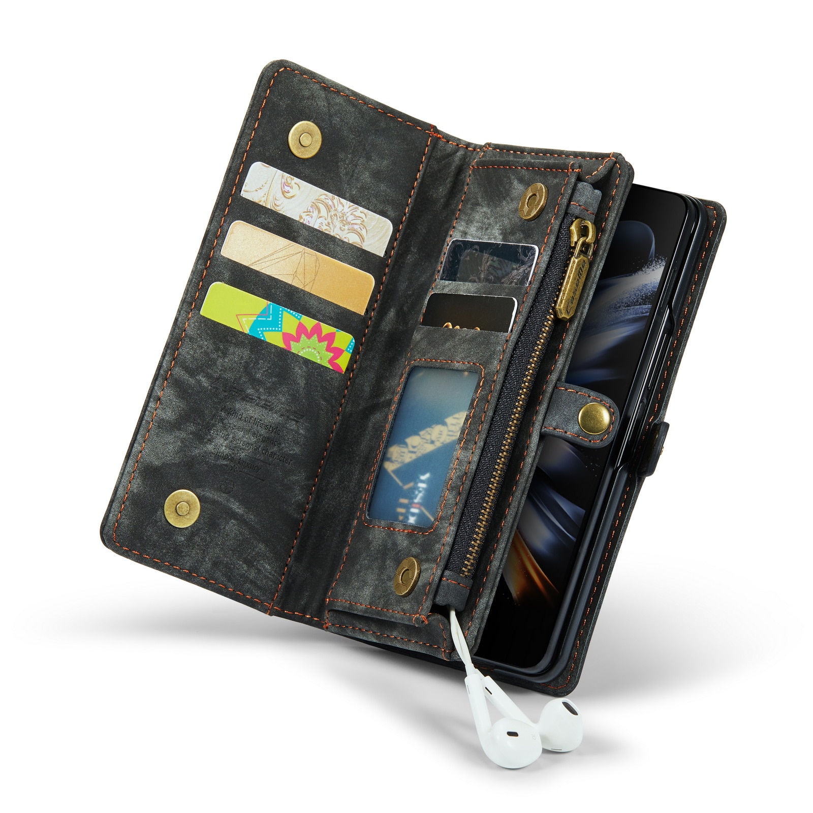 Multi-slot Portemonnaie-Hülle Samsung Galaxy Z Fold 4 Grau