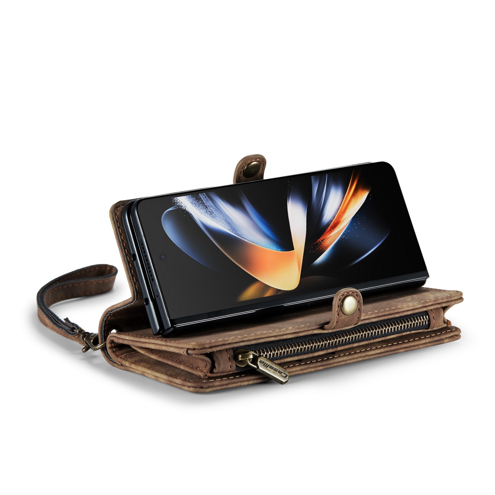 Multi-slot Portemonnaie-Hülle Samsung Galaxy Z Fold 5 braun