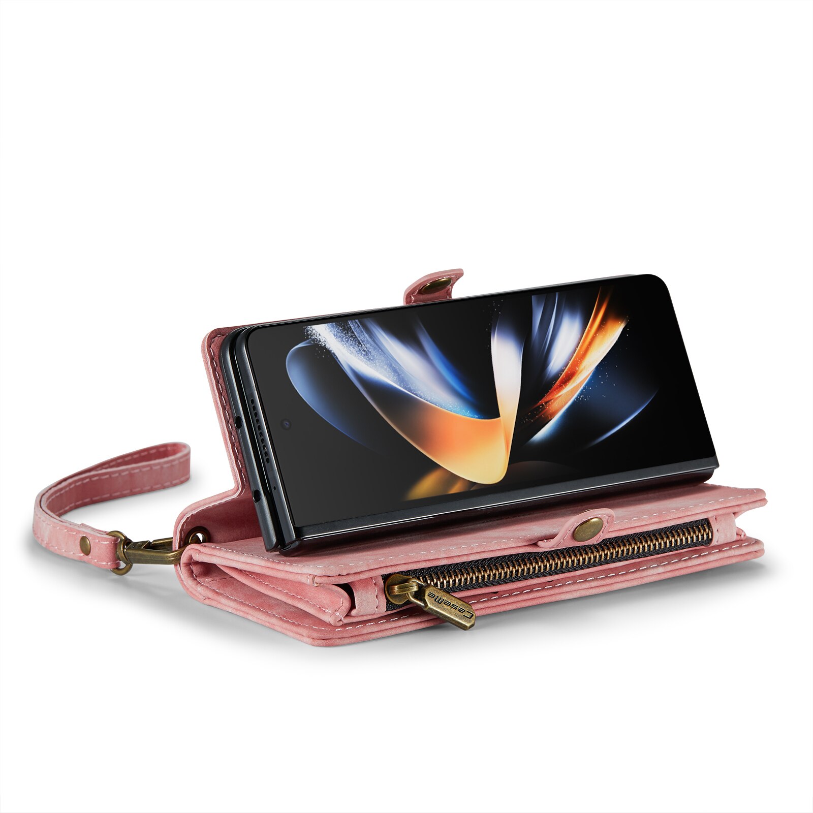 Multi-slot Portemonnaie-Hülle Samsung Galaxy Z Fold 5 rosa