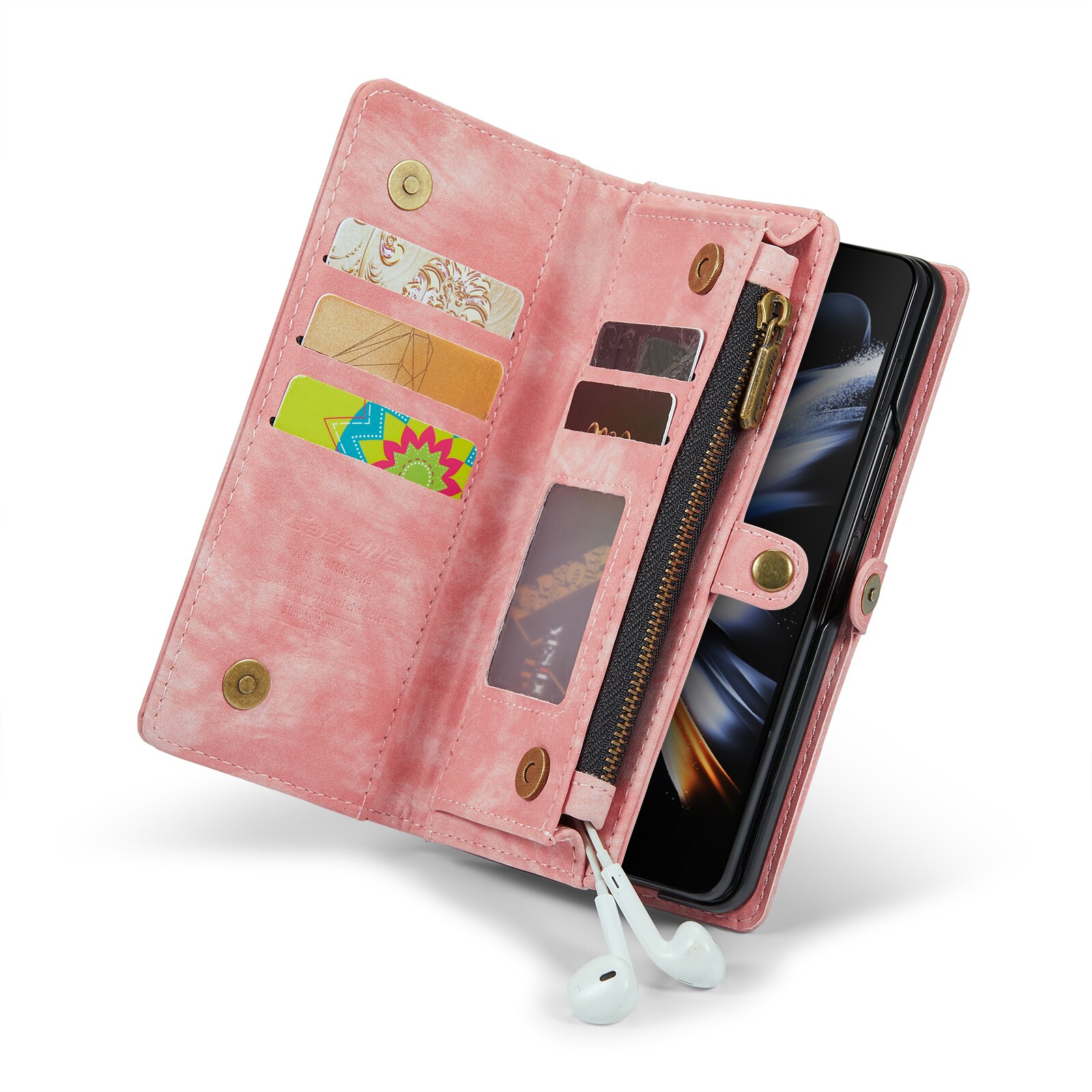 Multi-slot Portemonnaie-Hülle Samsung Galaxy Z Fold 5 rosa