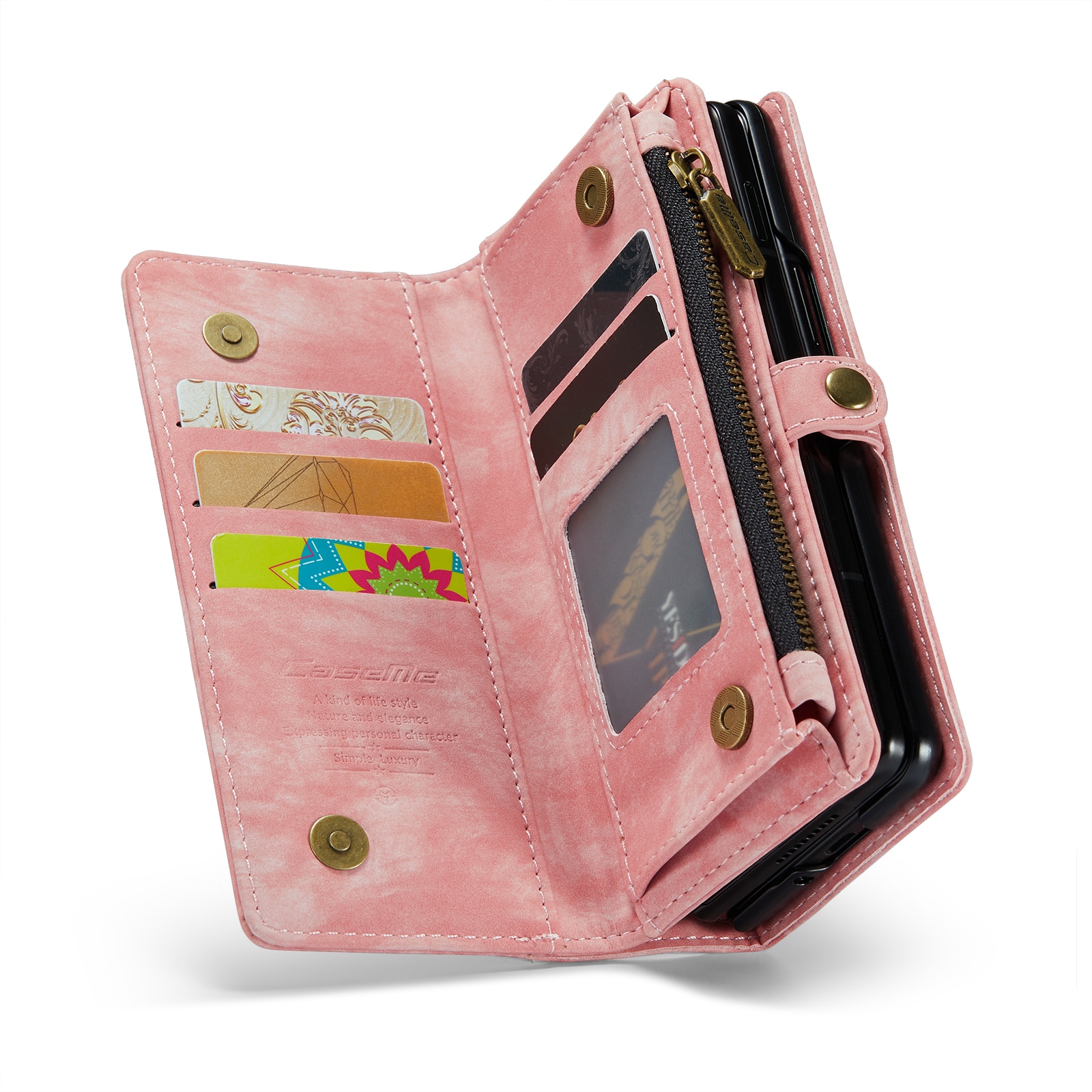 Multi-slot Portemonnaie-Hülle Samsung Galaxy Z Fold 4 Rosa