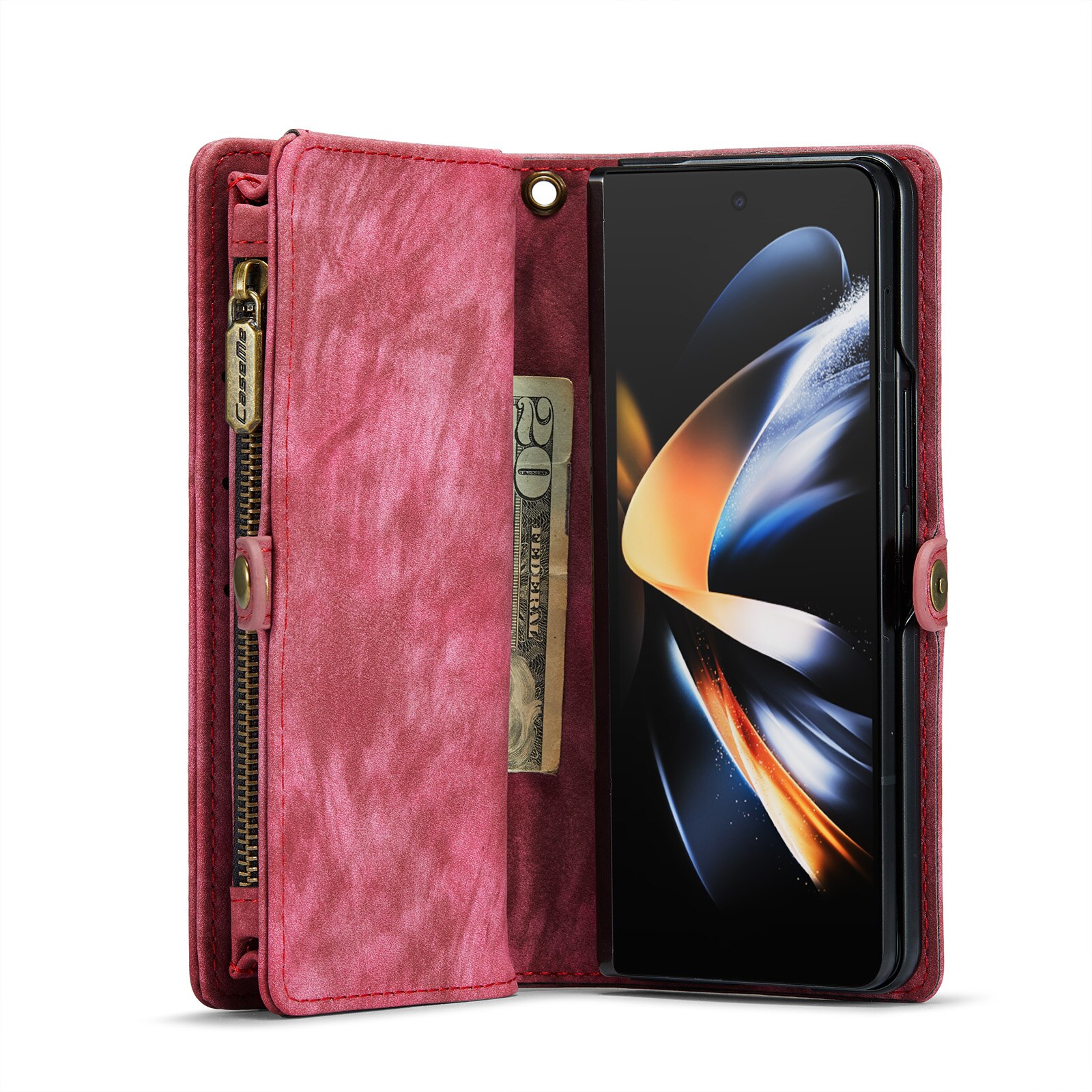 Multi-slot Portemonnaie-Hülle Samsung Galaxy Z Fold 5 rot