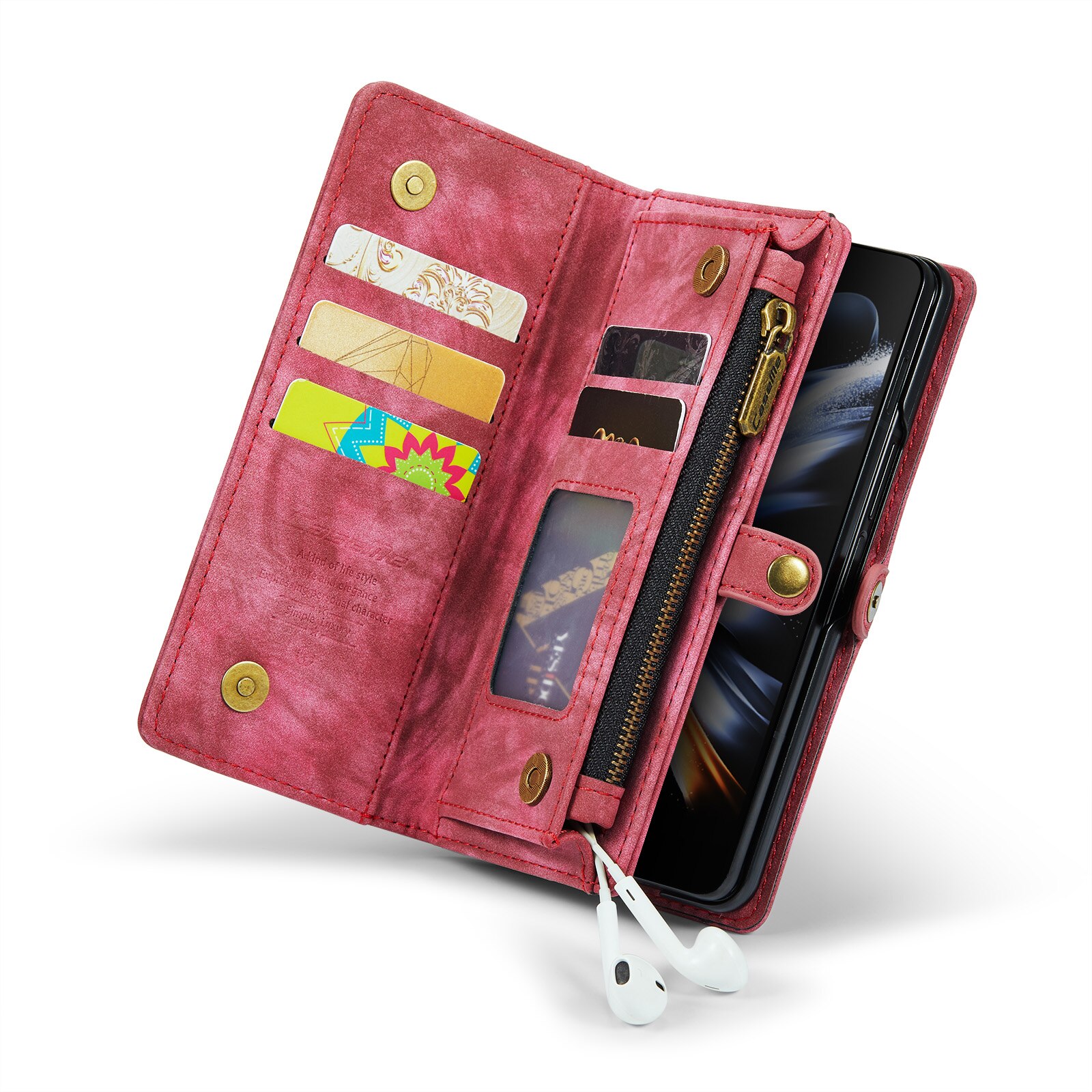 Multi-slot Portemonnaie-Hülle Samsung Galaxy Z Fold 5 Rot