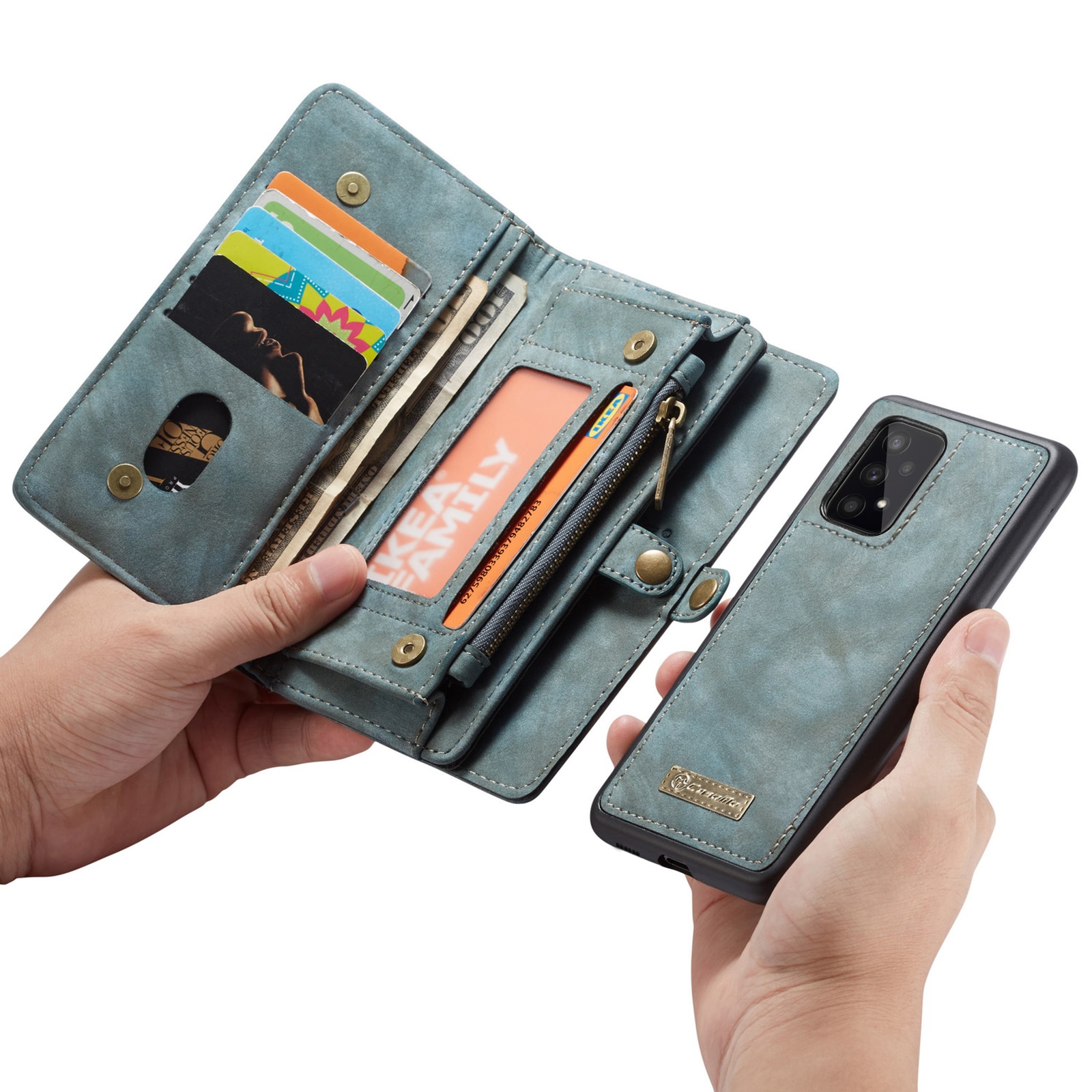 Multi-slot Portemonnaie-Hülle Samsung Galaxy A53 Blau