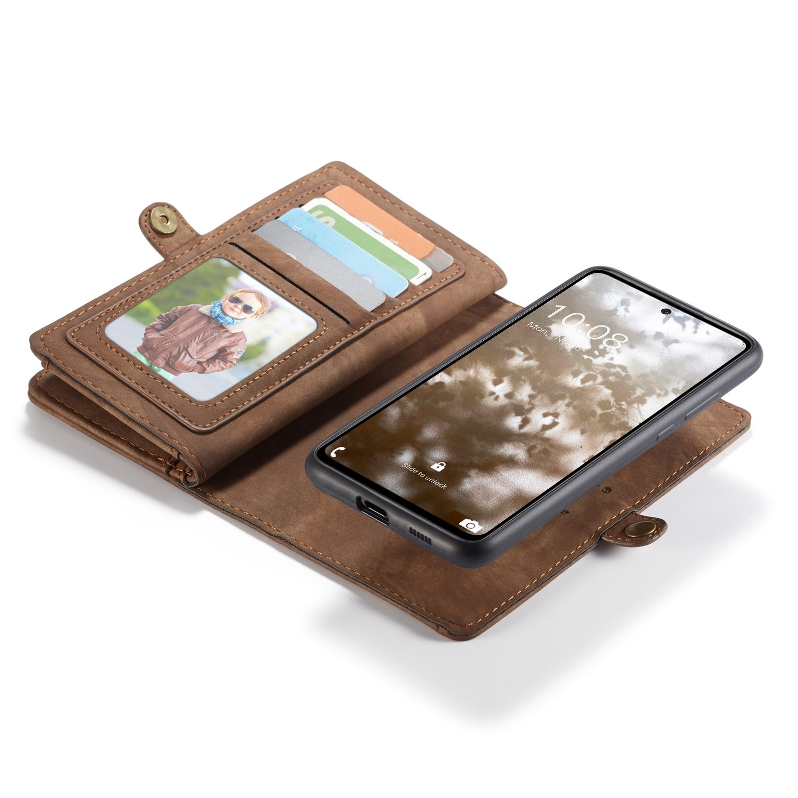 Multi-slot Portemonnaie-Hülle Samsung Galaxy A53 Braun