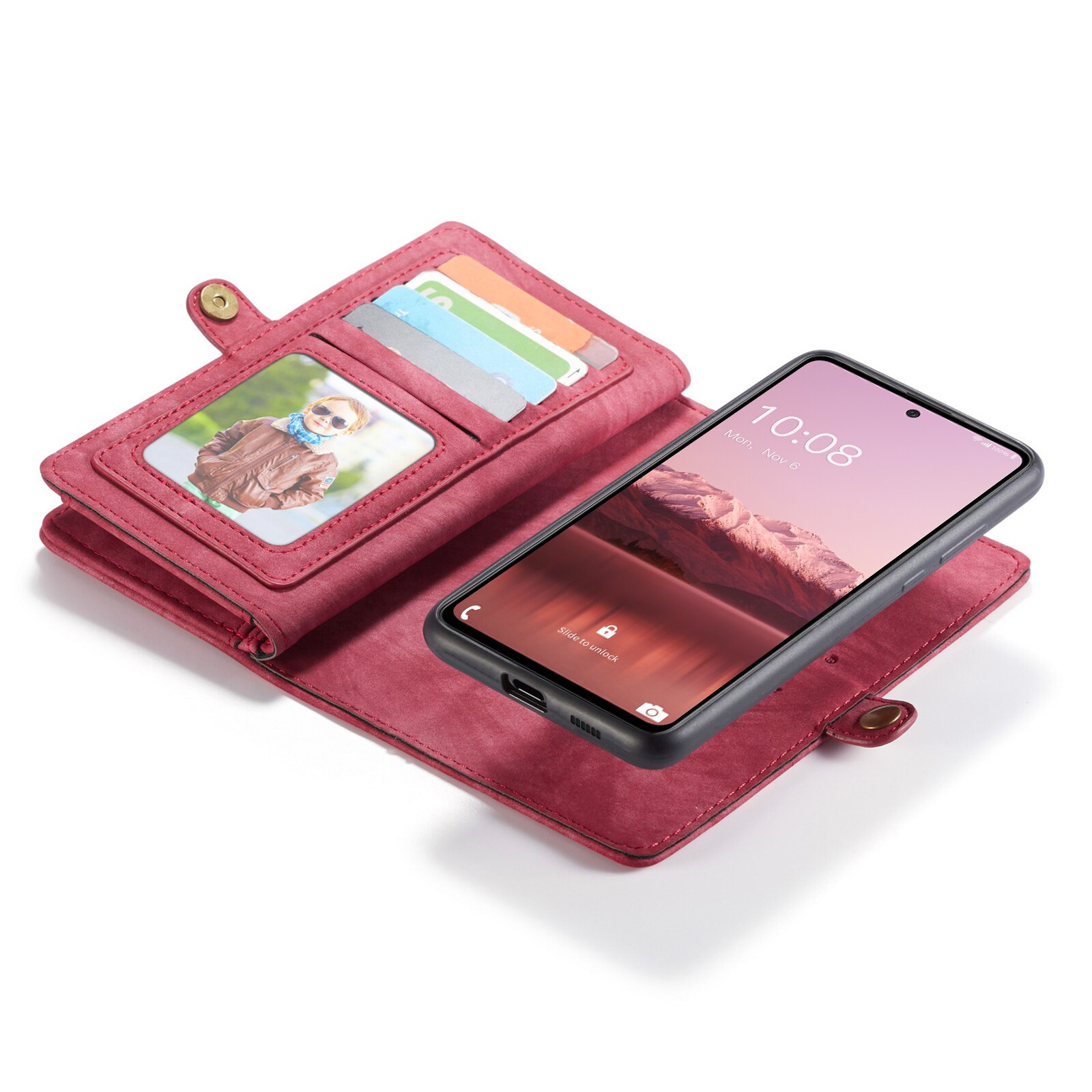 Multi-slot Portemonnaie-Hülle Samsung Galaxy A33 Rot