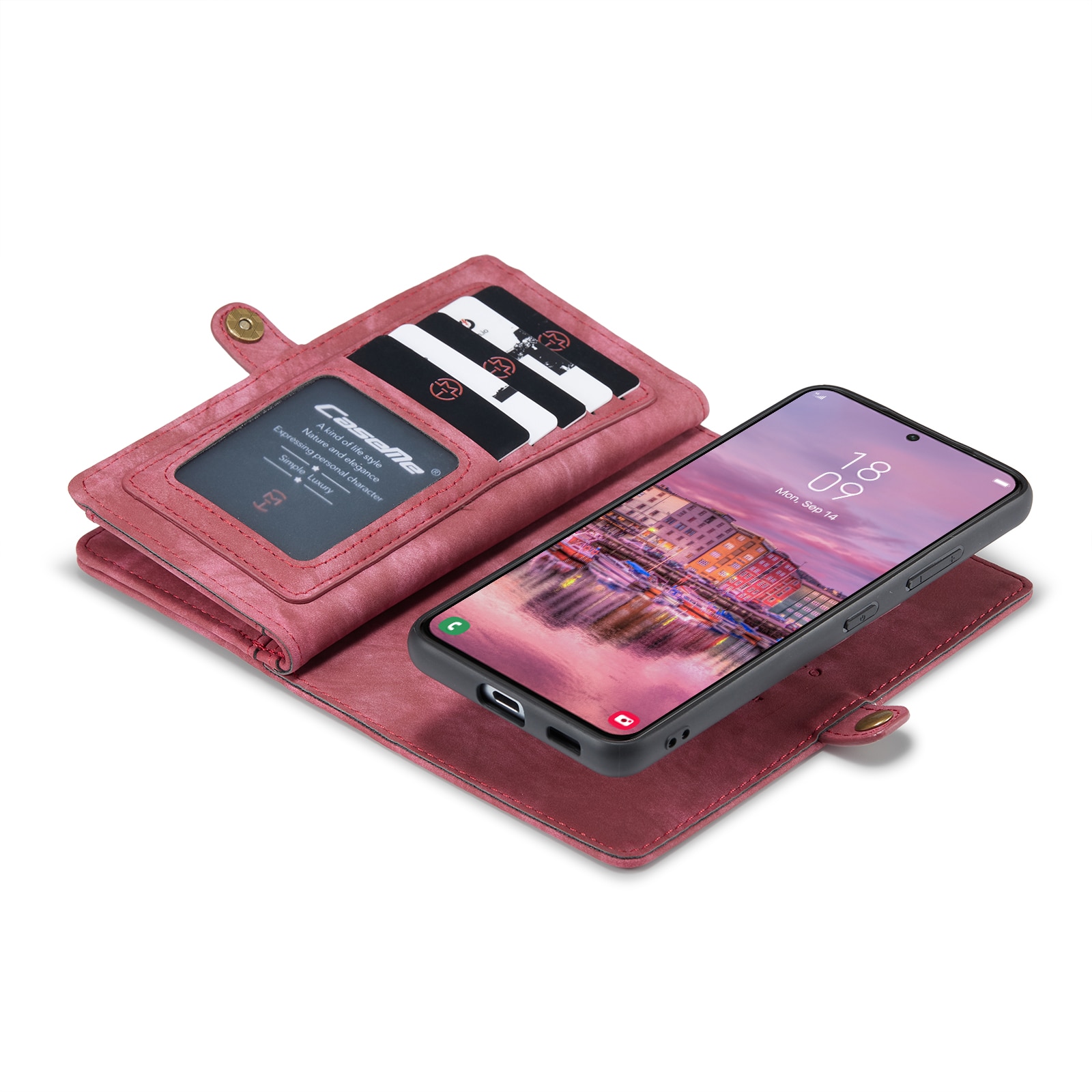 Multi-slot Portemonnaie-Hülle Samsung Galaxy S22 Rot