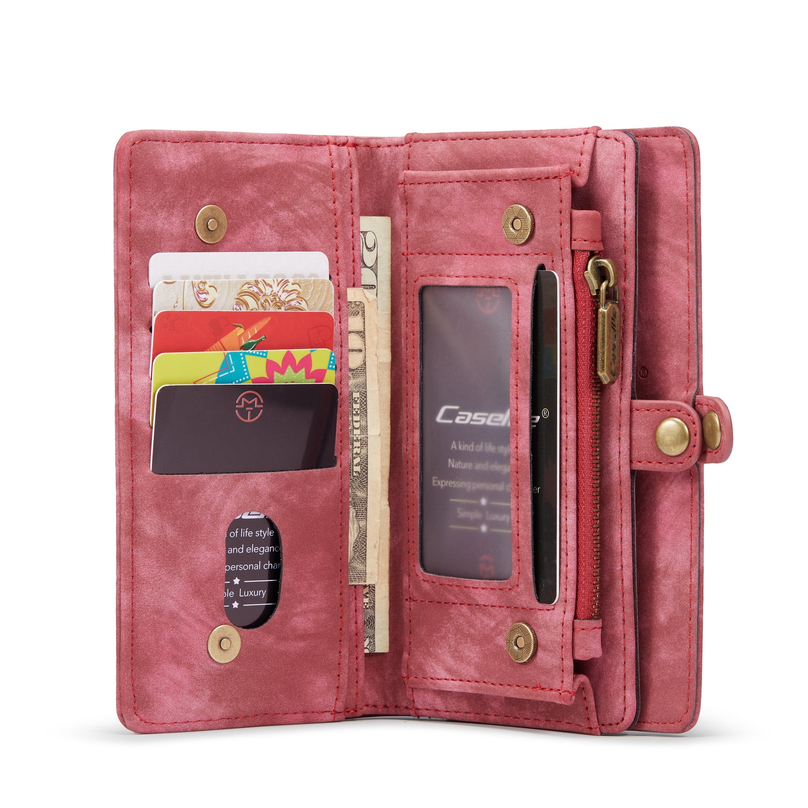 Multi-slot Portemonnaie-Hülle iPhone 13 Mini Rot