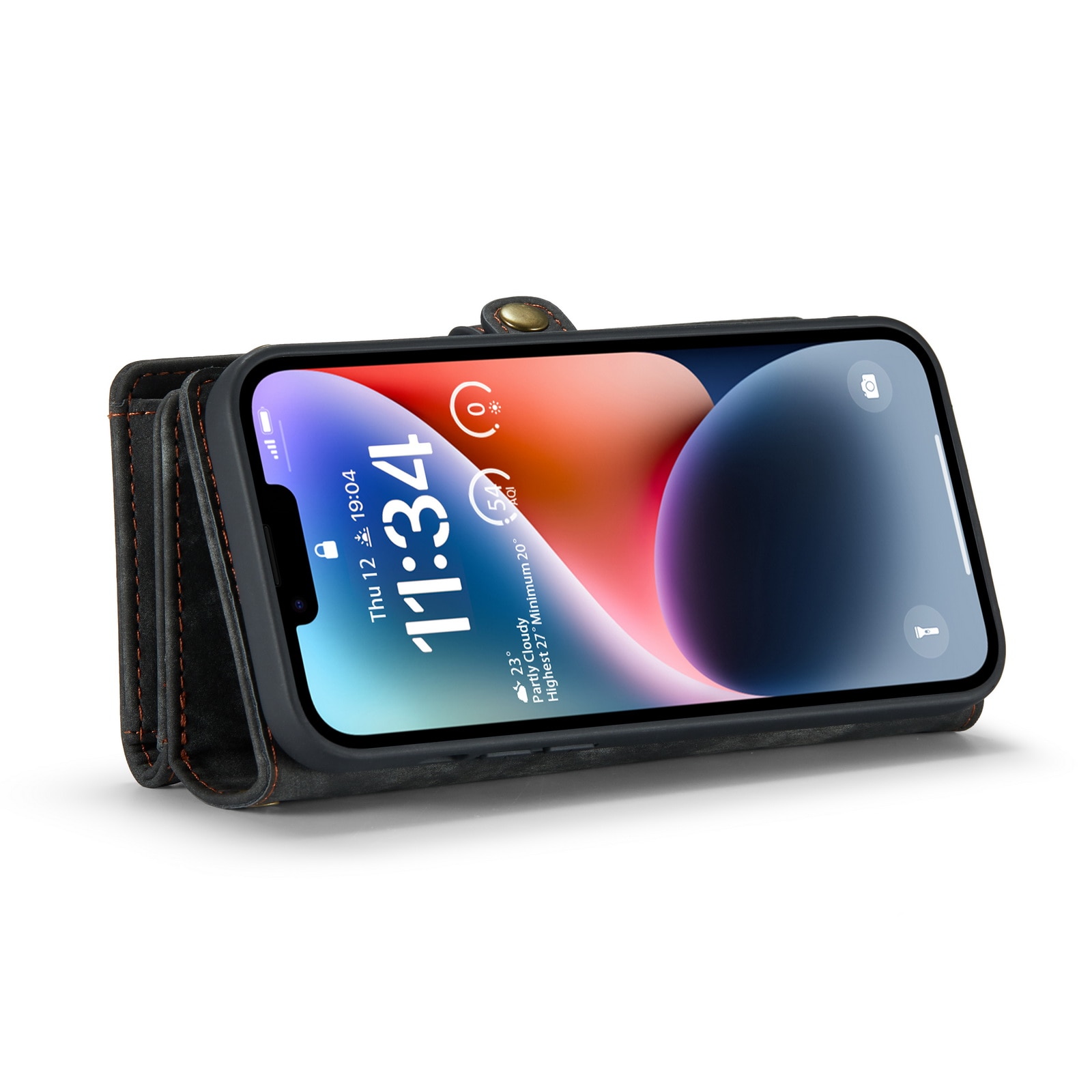 Multi-slot Portemonnaie-Hülle iPhone 14 Plus Grau