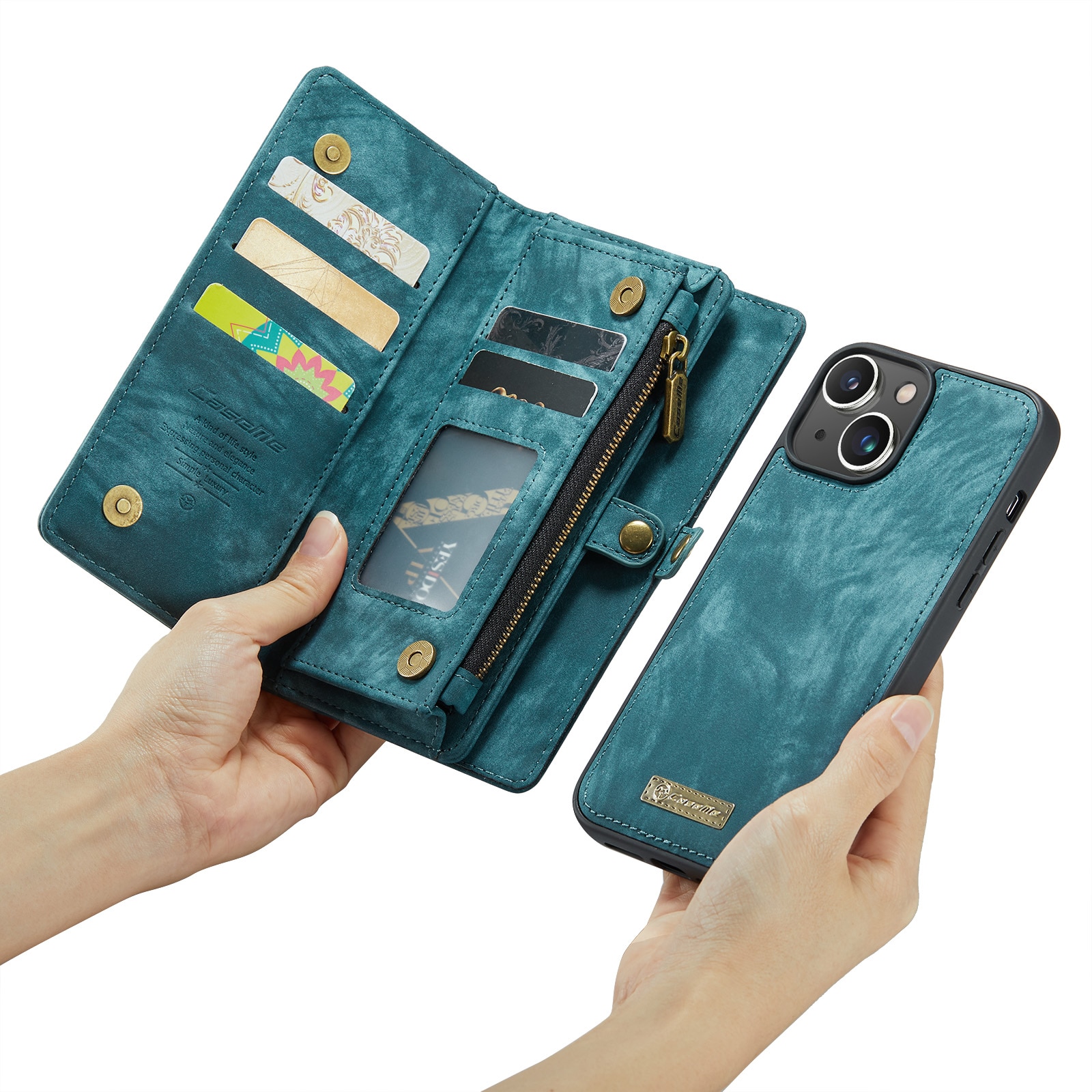 Multi-slot Portemonnaie-Hülle iPhone 14 Blau