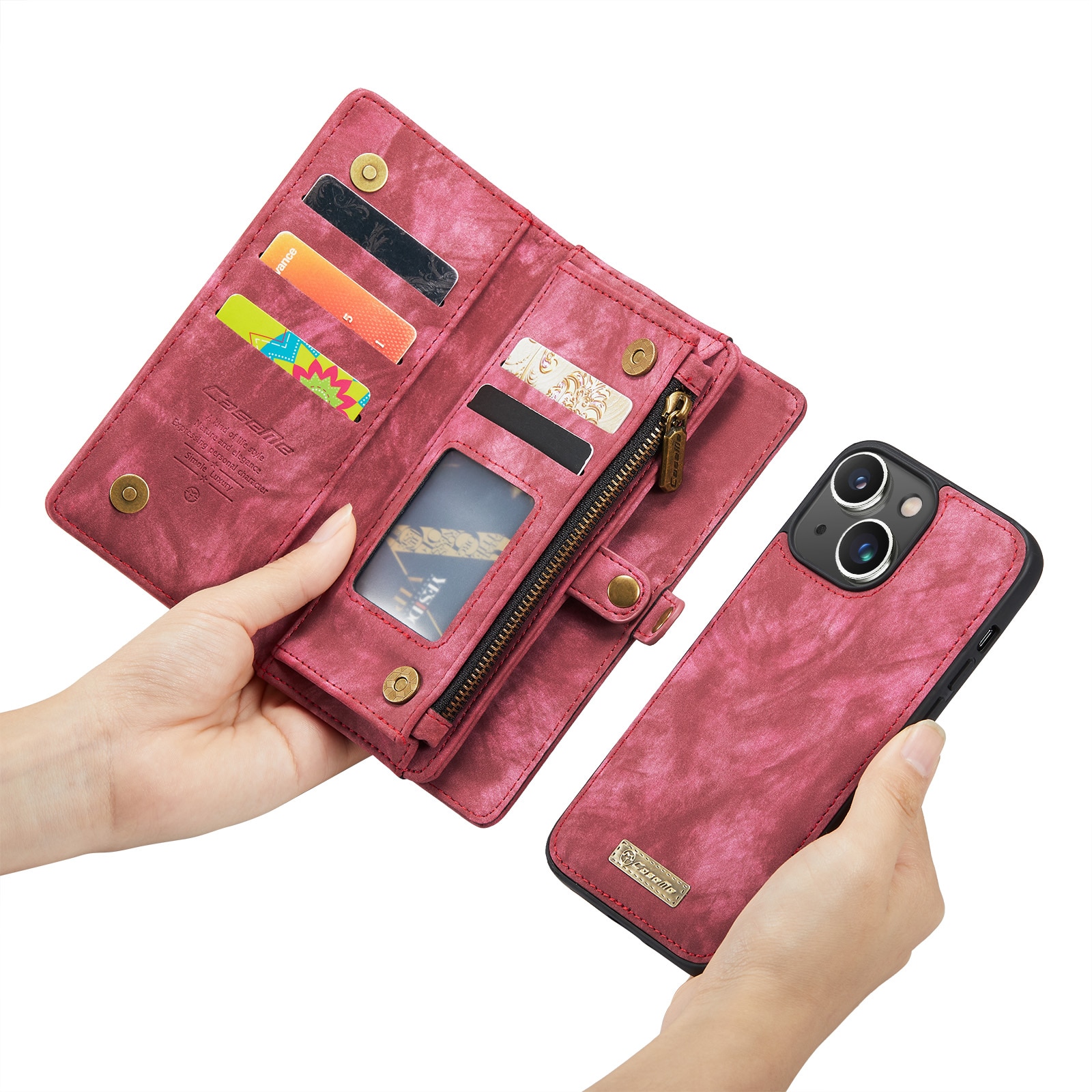 Multi-slot Portemonnaie-Hülle iPhone 14 Plus Rot