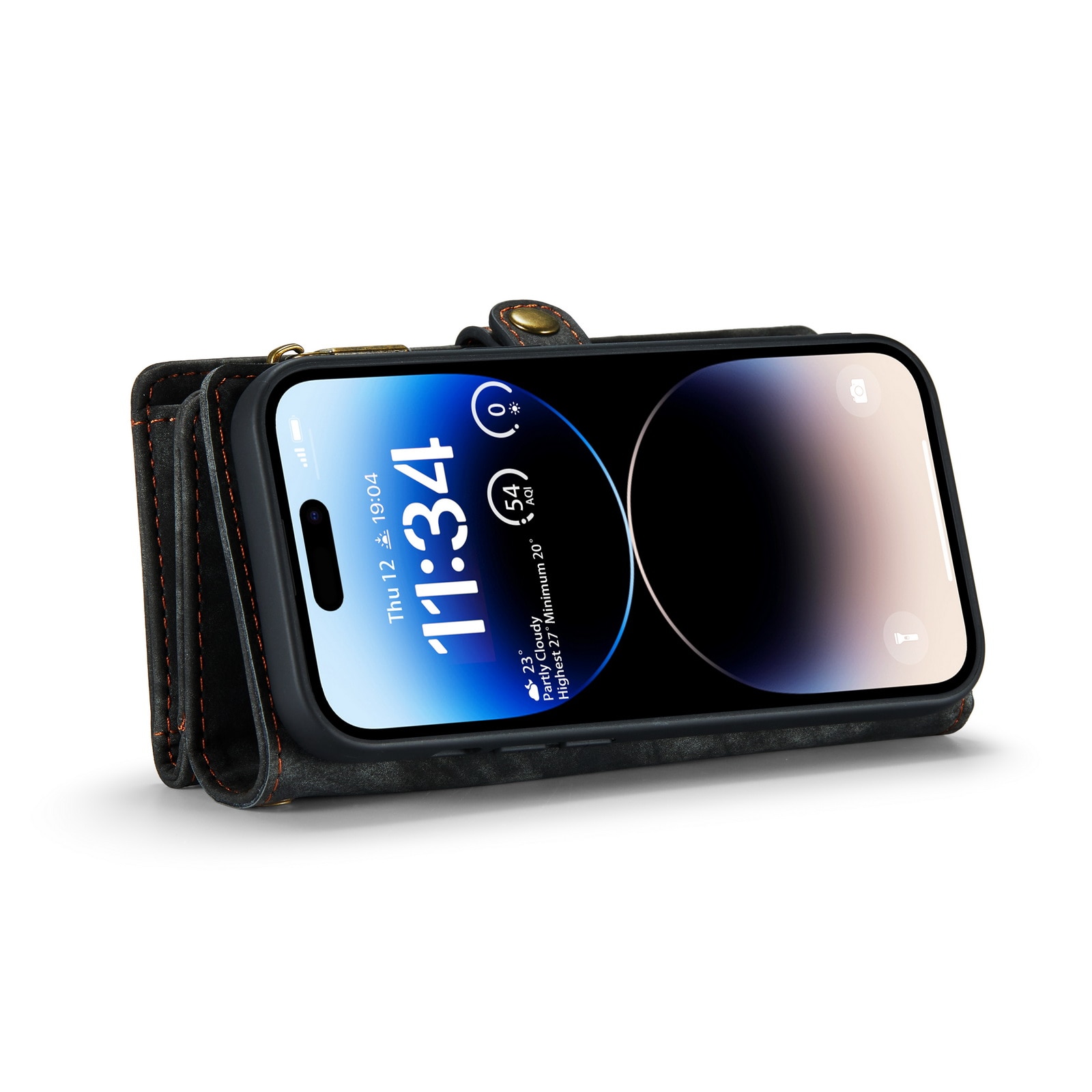 Multi-slot Portemonnaie-Hülle iPhone 14 Pro Grau