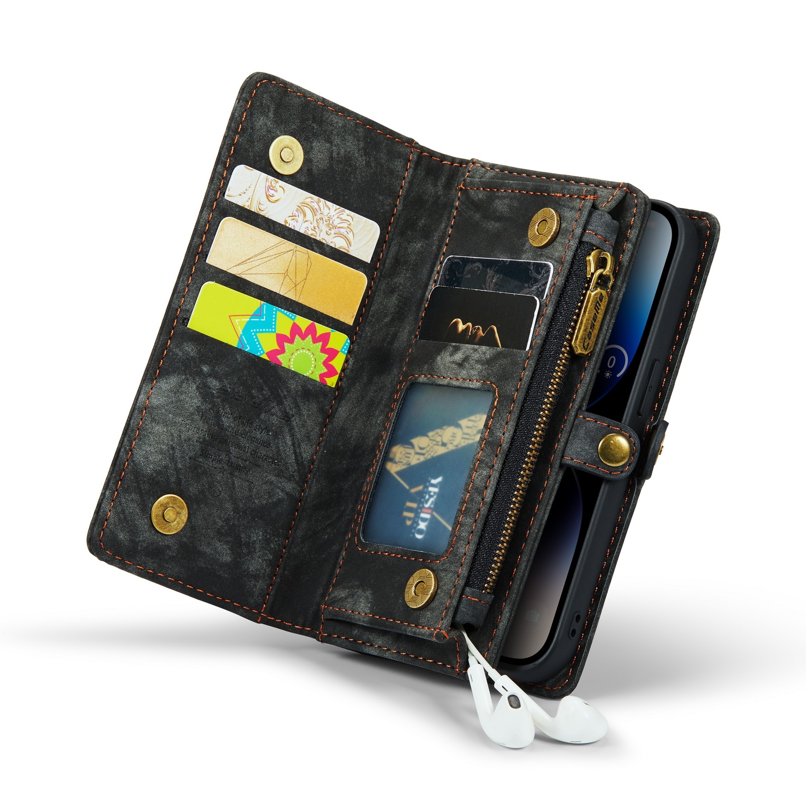 Multi-slot Portemonnaie-Hülle iPhone 14 Pro Grau