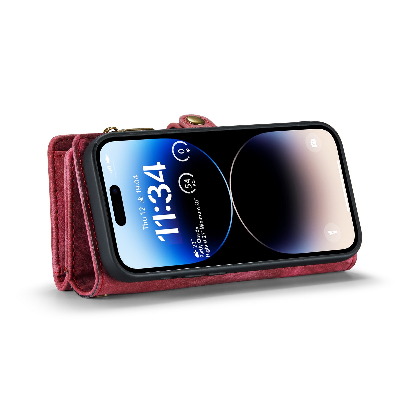 Multi-slot Portemonnaie-Hülle iPhone 14 Pro Max Rot