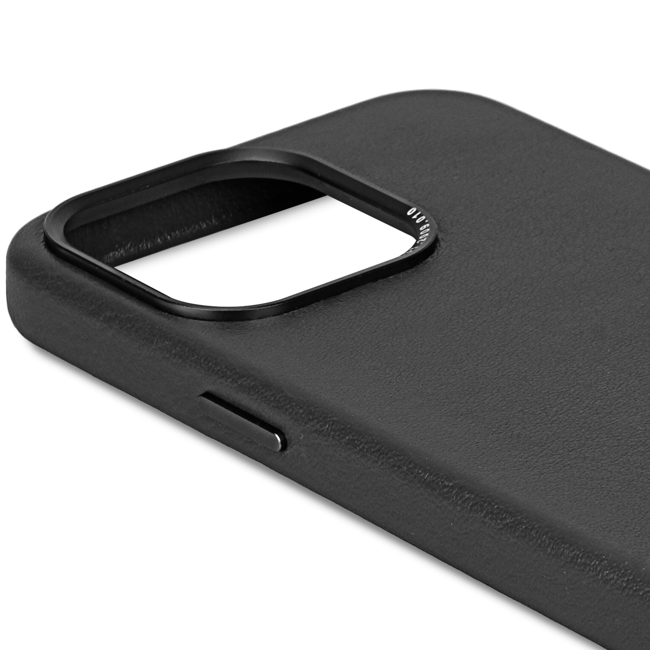 Leather Back Cover iPhone 15 Pro Black