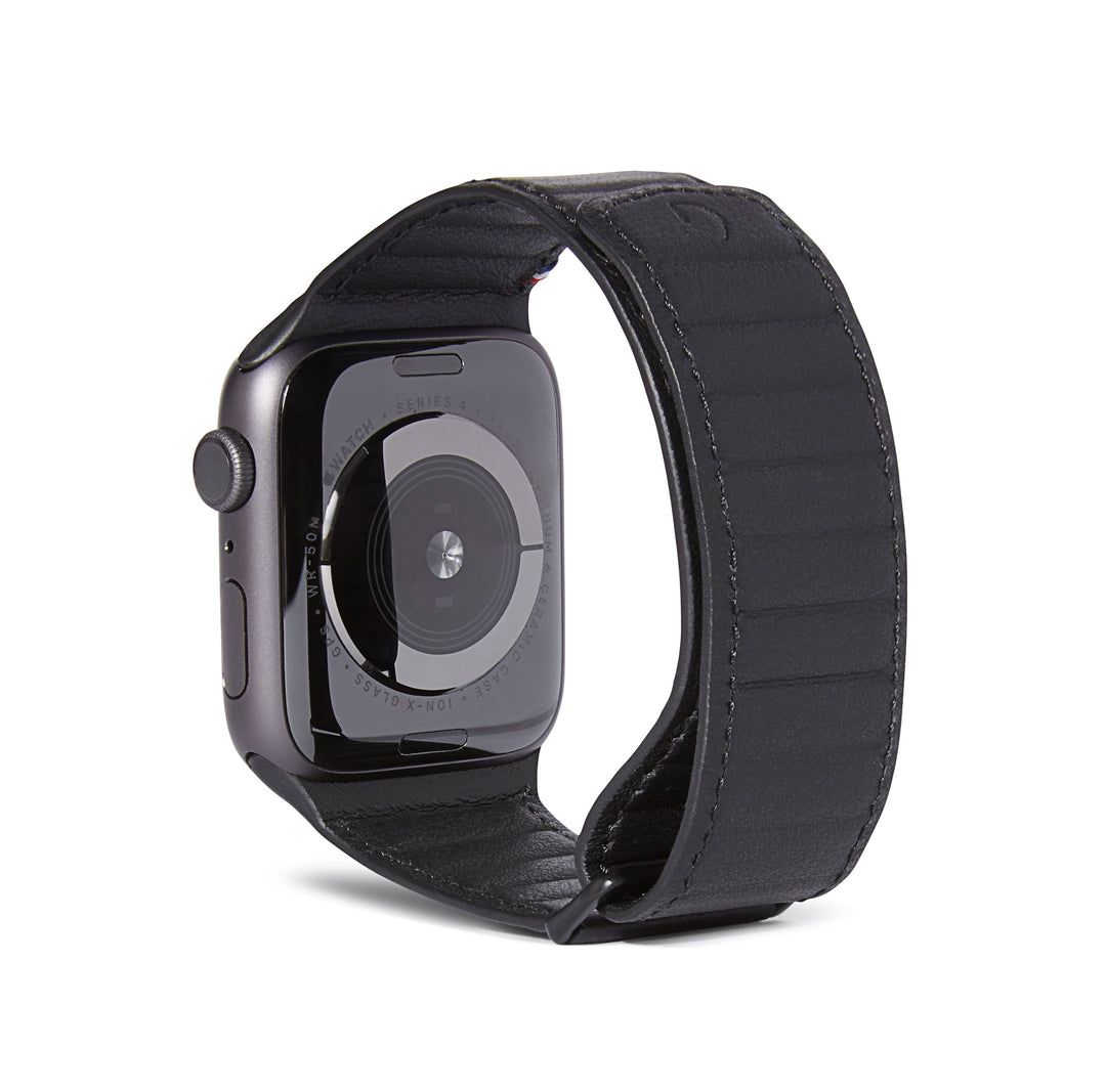 Leather Magnetic Traction Strap Apple Watch 42mm Black