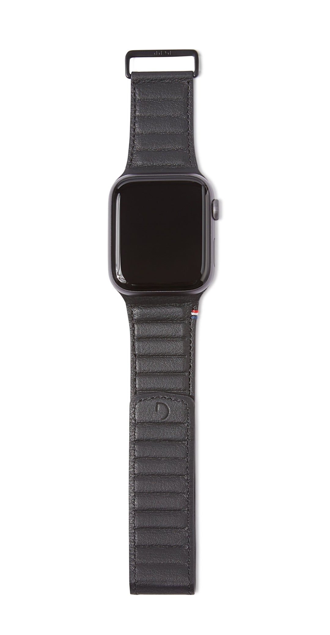 Leather Magnetic Traction Strap Apple Watch 45mm Series 7 Black