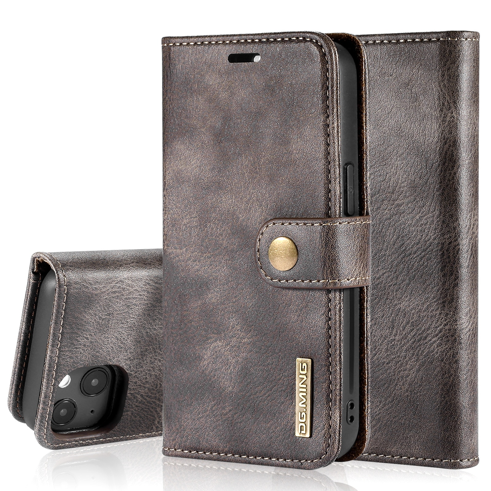 Handytasche Magnetische iPhone 14 Plus Brown