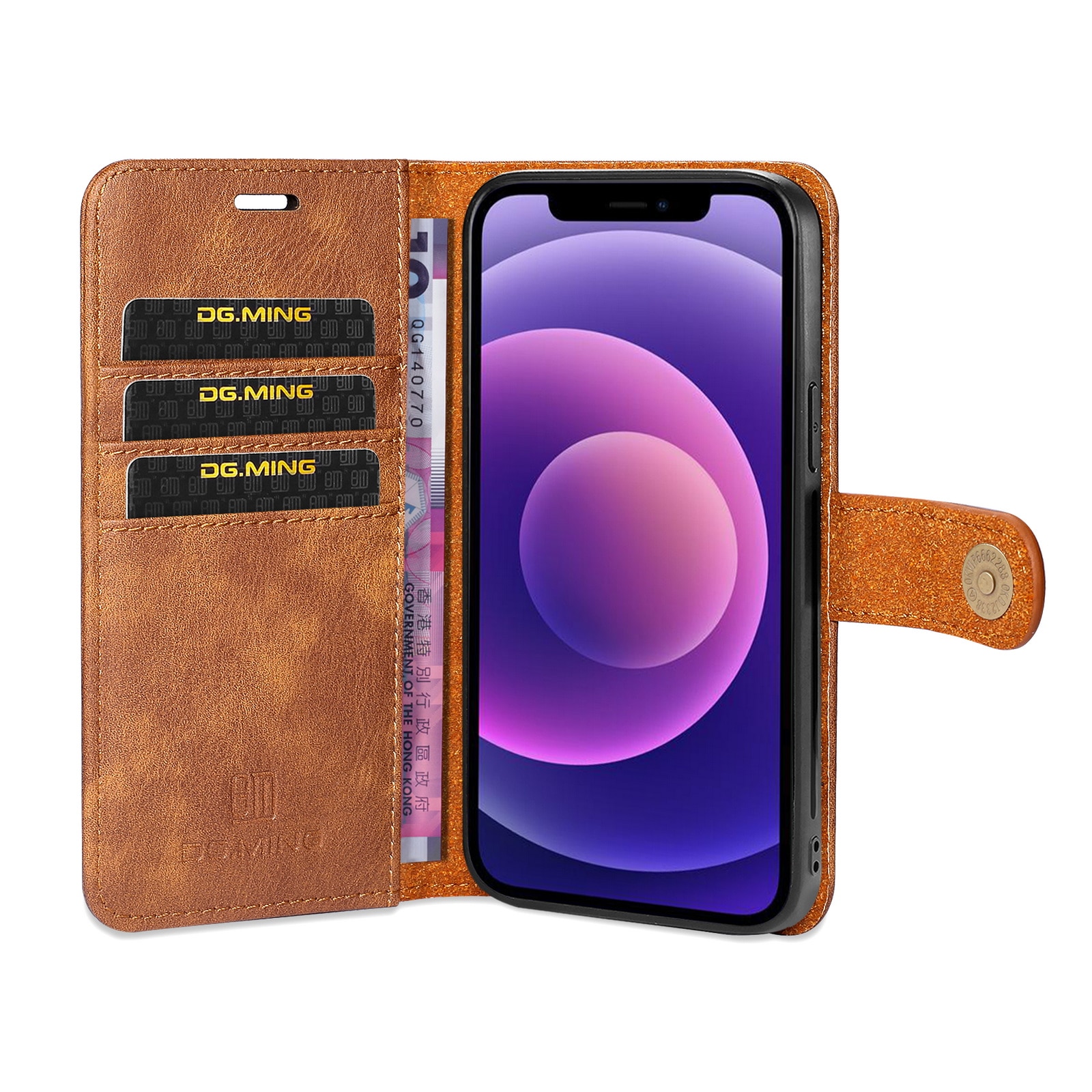 Handytasche Magnetische iPhone 13 Mini Cognac