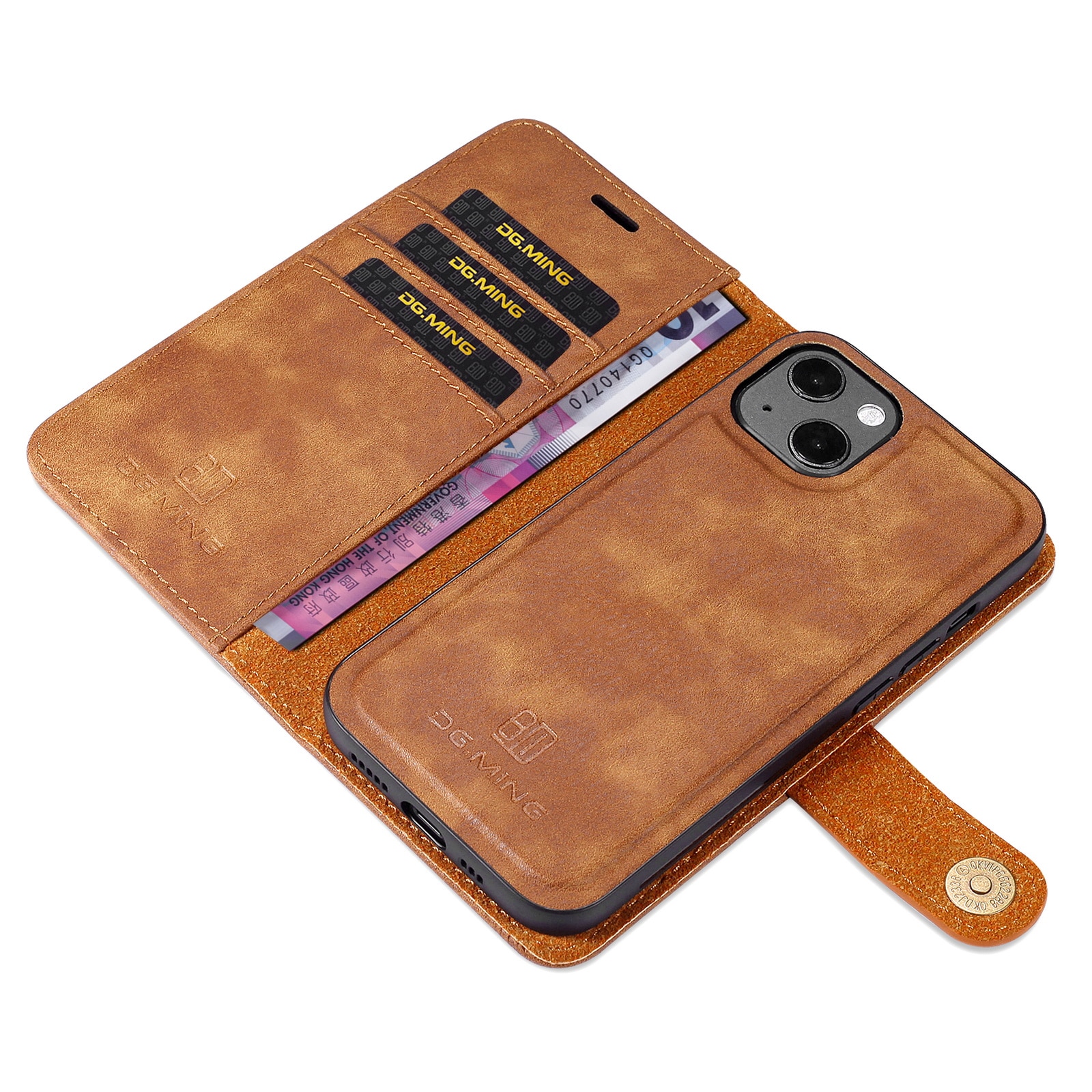 Handytasche Magnetische iPhone 13 Cognac