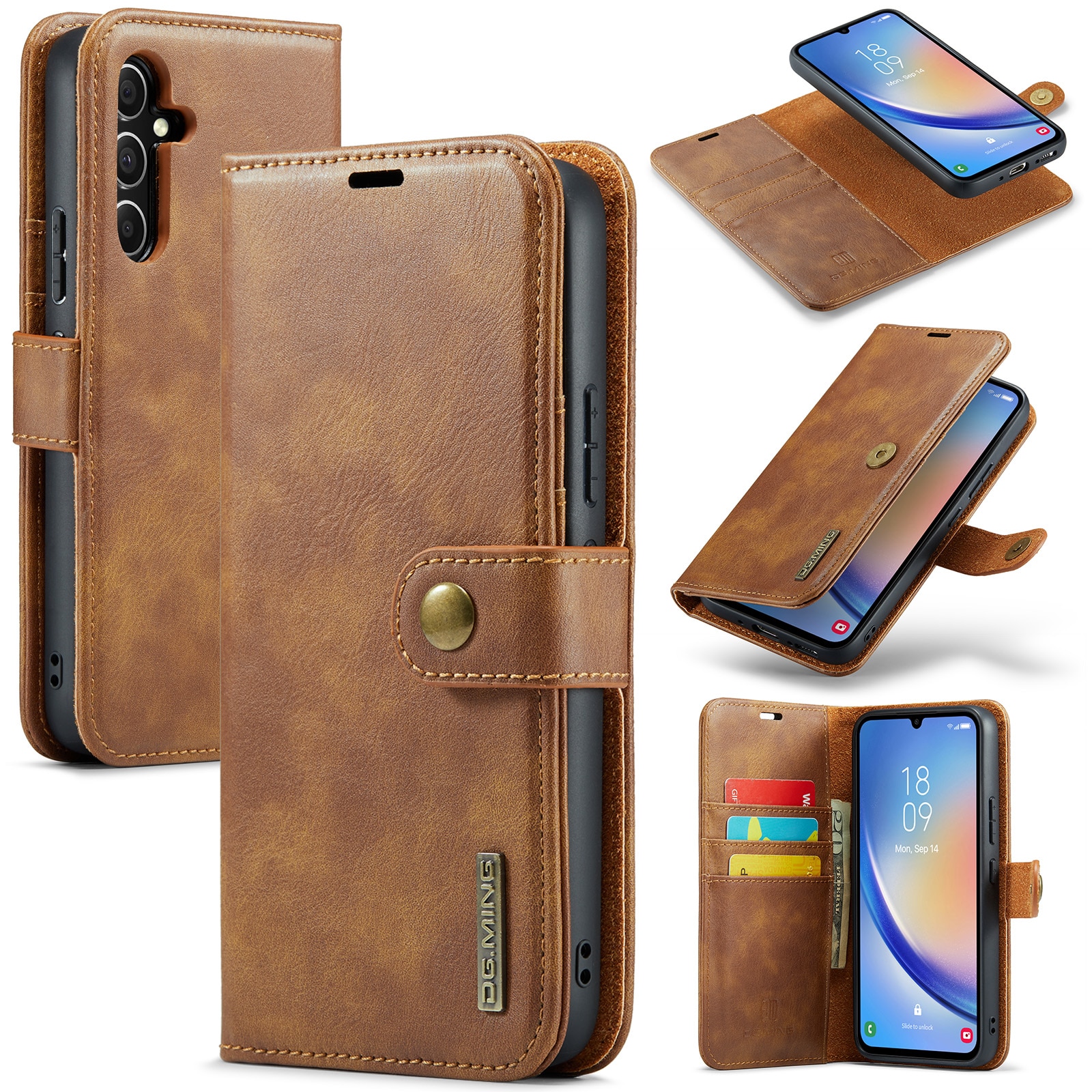 Handytasche Magnetische Samsung Galaxy A34 Cognac