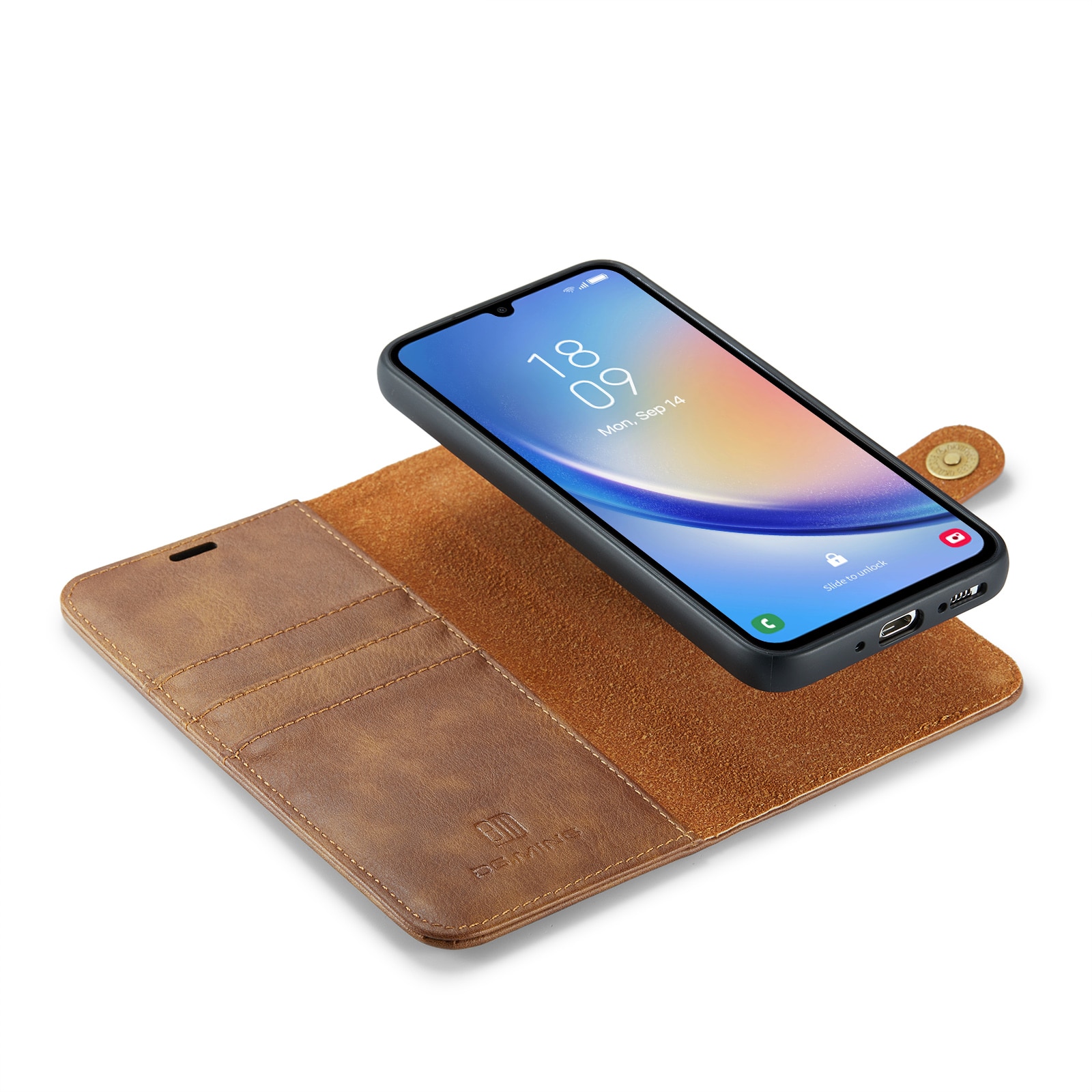 Handytasche Magnetische Samsung Galaxy A34 Cognac