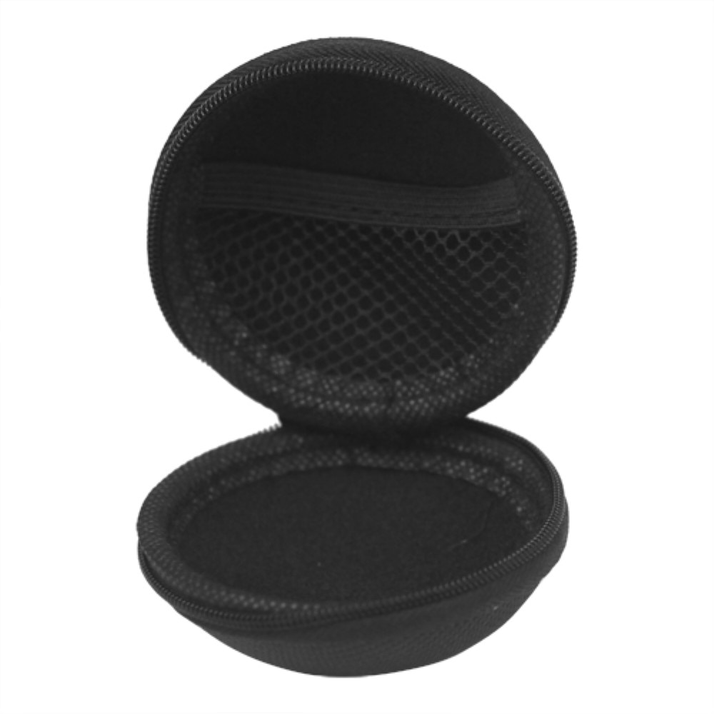 Rundes Mini-Kopfhörertasche, schwarz