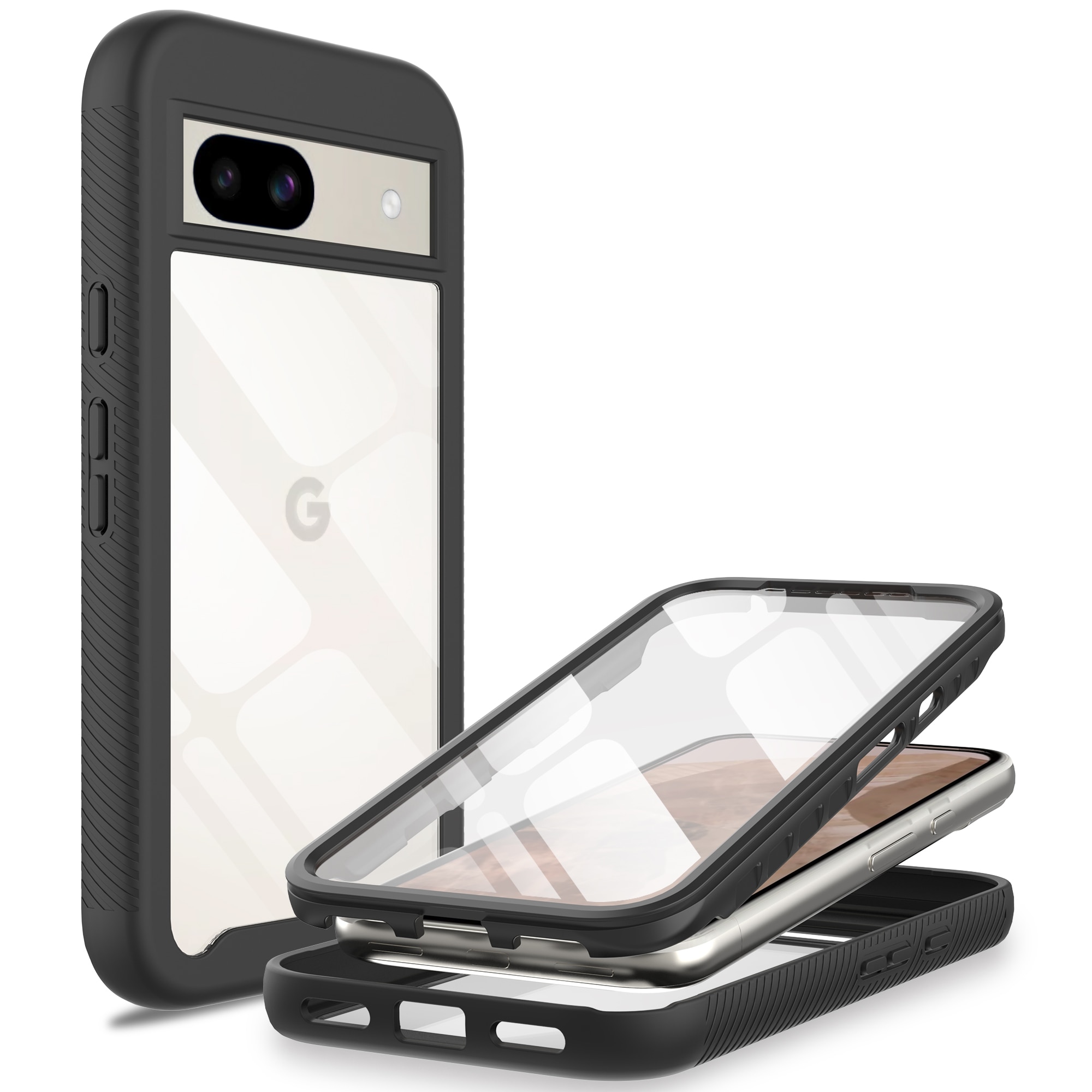 Google Pixel 8a Full Protection Case schwarz