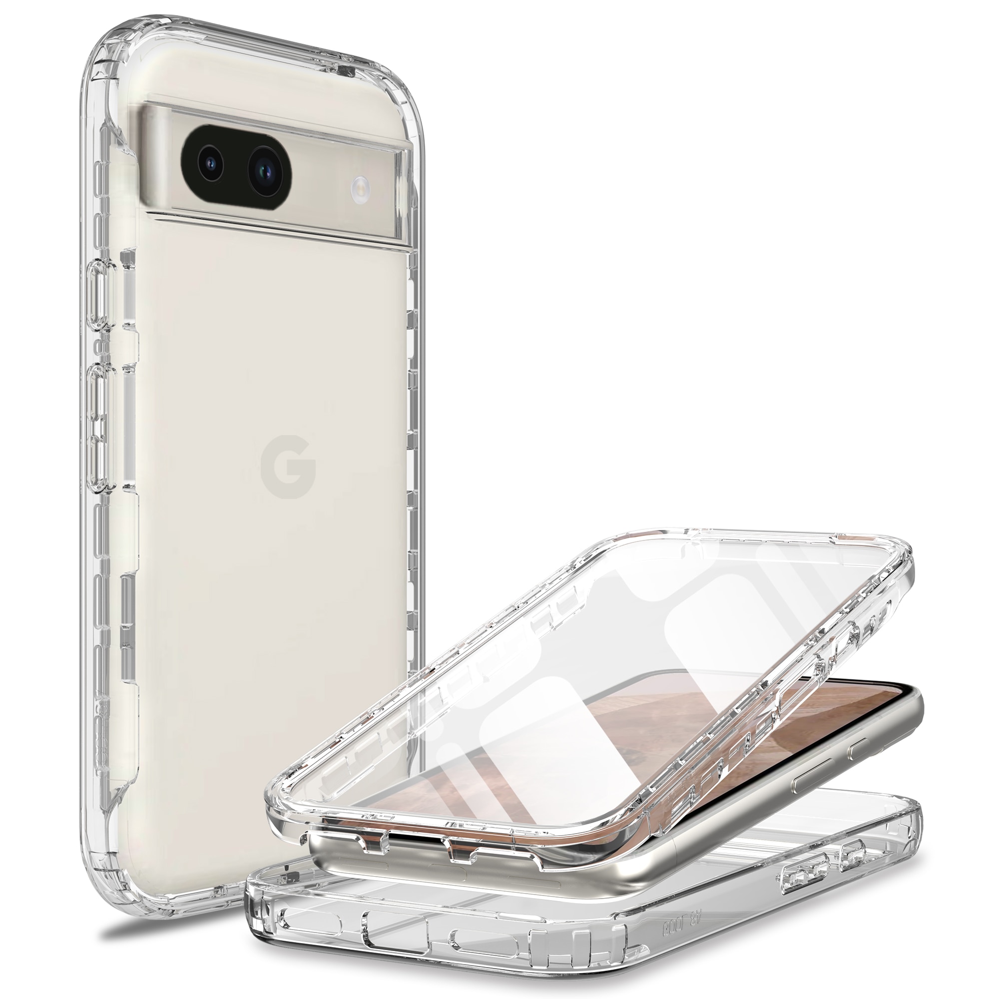 Google Pixel 8a Full Protection Case durchsichtig