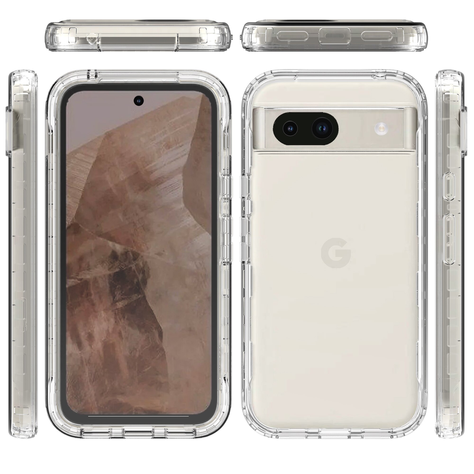 Google Pixel 8a Full Protection Case durchsichtig