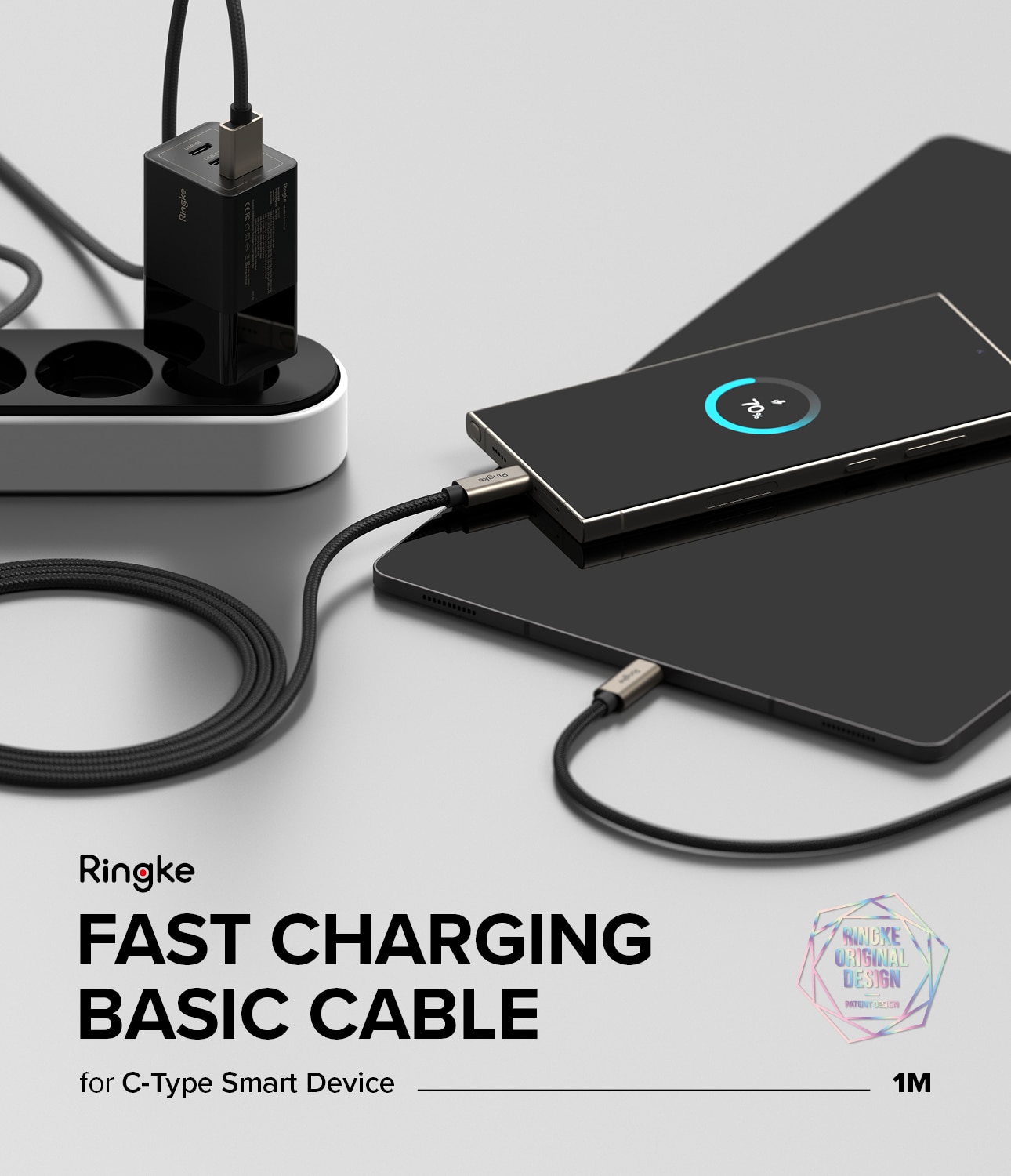 Fast Charging Basic Kabel USB-A -> USB-C 1m, schwarz