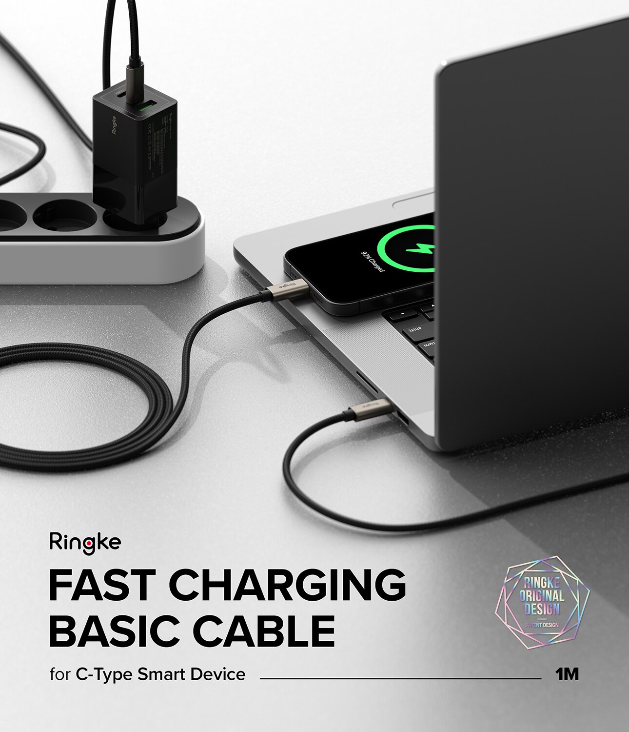 Fast Charging Basic Kabel USB-C -> USB-C 1m,  schwarz