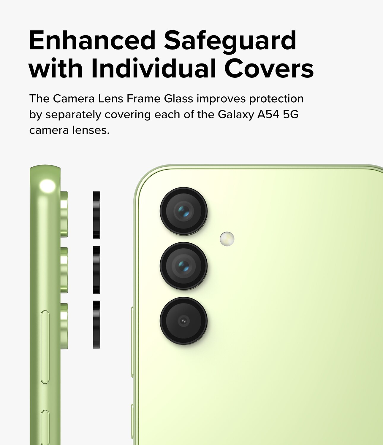 Camera Lens Frame Glass Samsung Galaxy A54 Schwarz