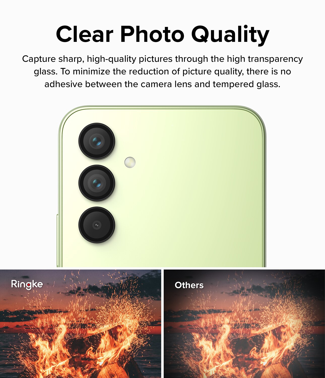 Camera Lens Frame Glass Samsung Galaxy A54 Schwarz