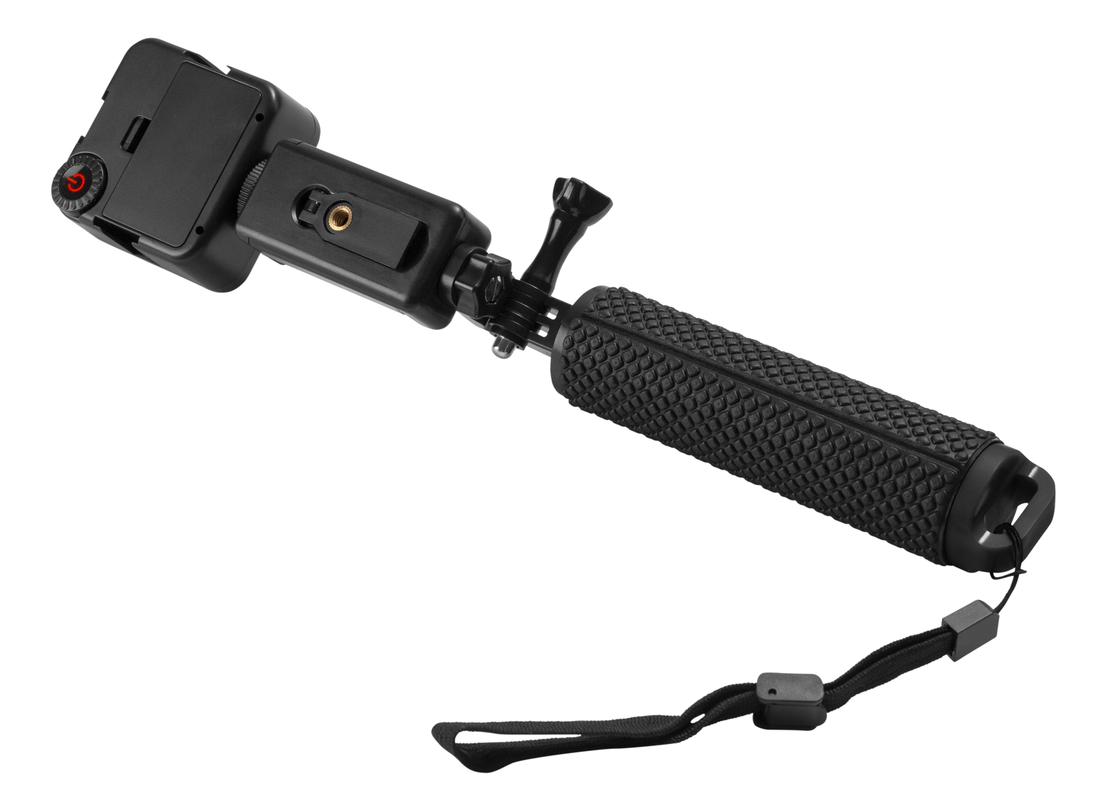 Selfie-Stick mit LED-Beleuchtung, schwarz