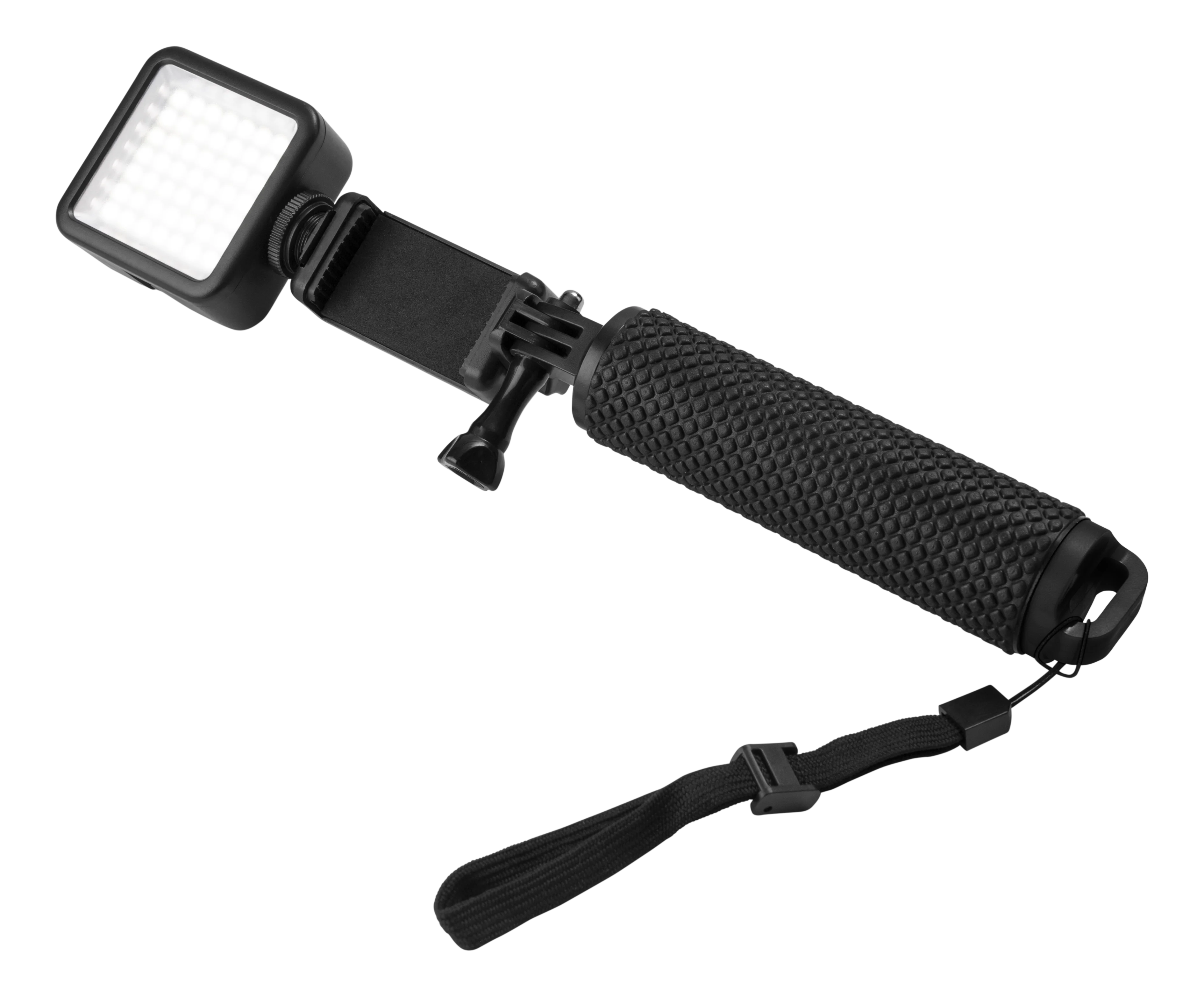 Selfie-Stick mit LED-Beleuchtung, schwarz
