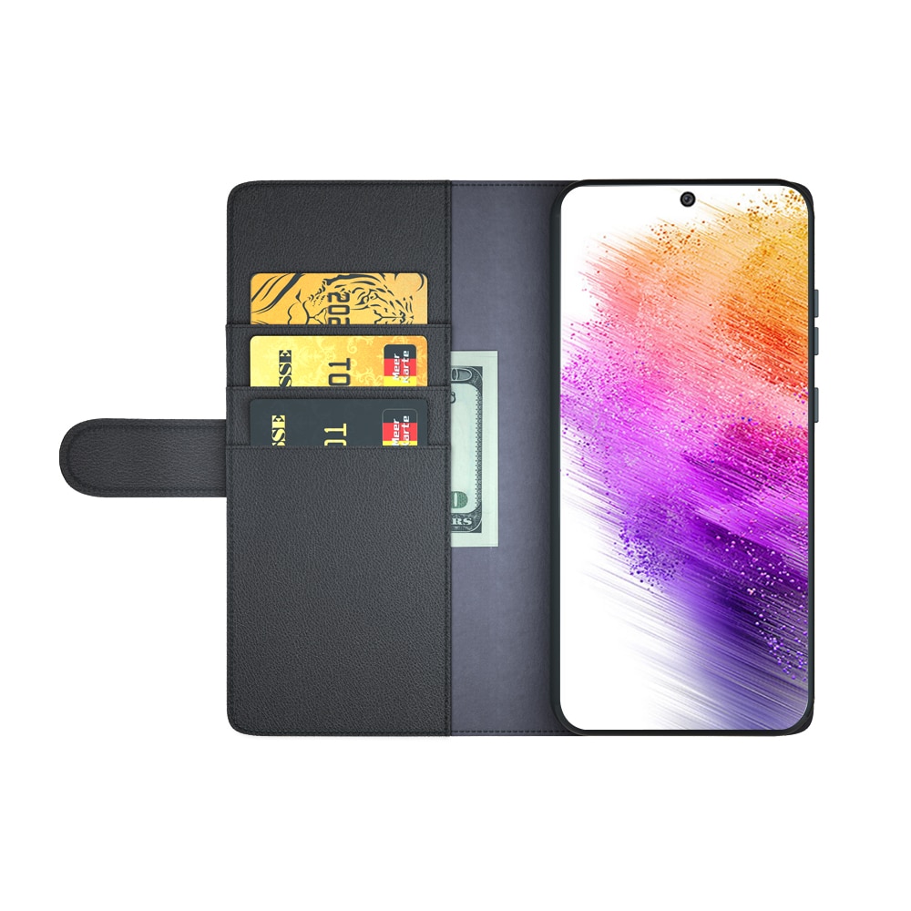 Samsung Galaxy A73 5G Echtlederhülle Schwarz
