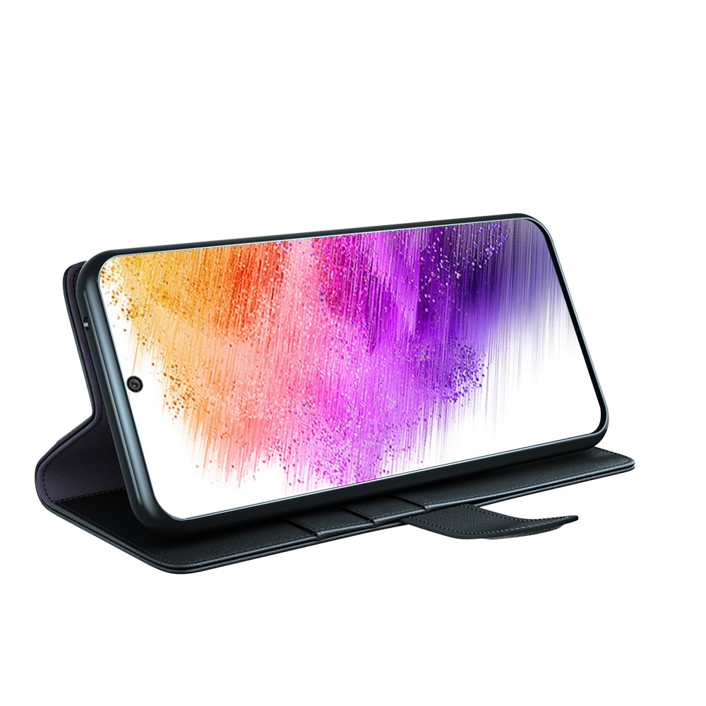 Samsung Galaxy A73 5G Echtlederhülle, schwarz