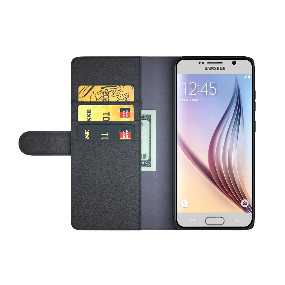 Samsung Galaxy S6 Edge Plus Echtlederhülle schwarz