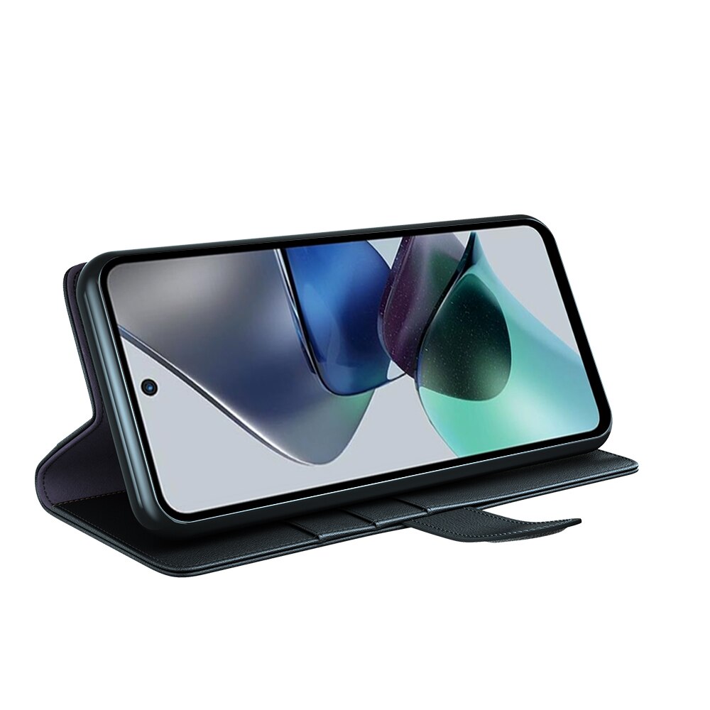 Motorola Moto G23 Echtlederhülle Schwarz