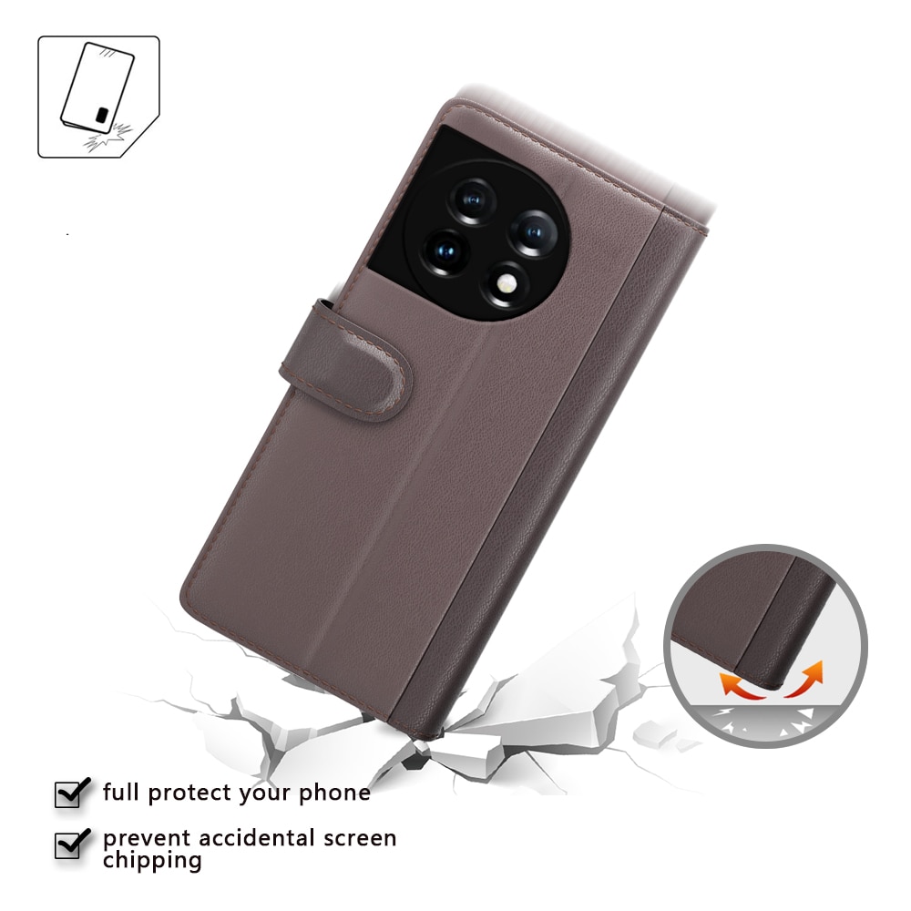  OnePlus 11 Echtlederhülle Braun