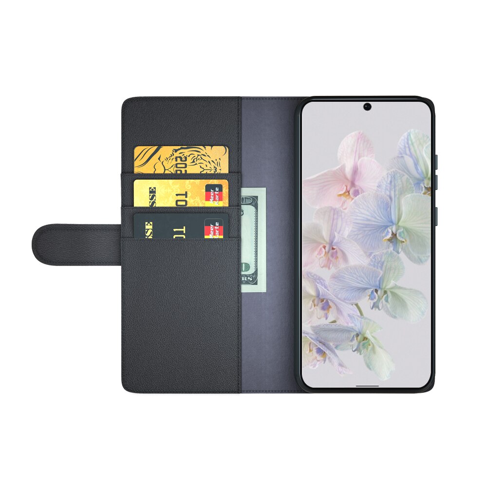 Google Pixel 7 Pro Echtlederhülle Schwarz
